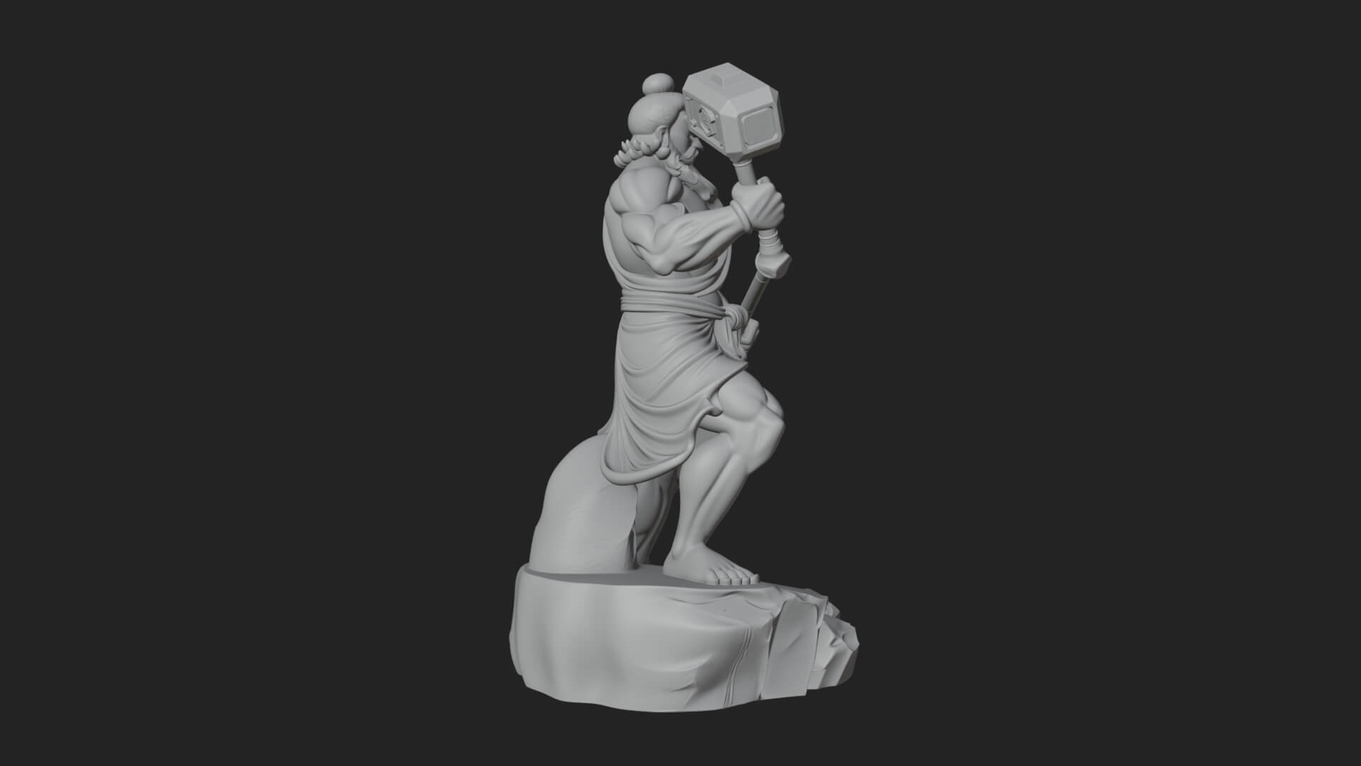 Hammer Thunder God Statue Design 1 3D Print Model 3D Model