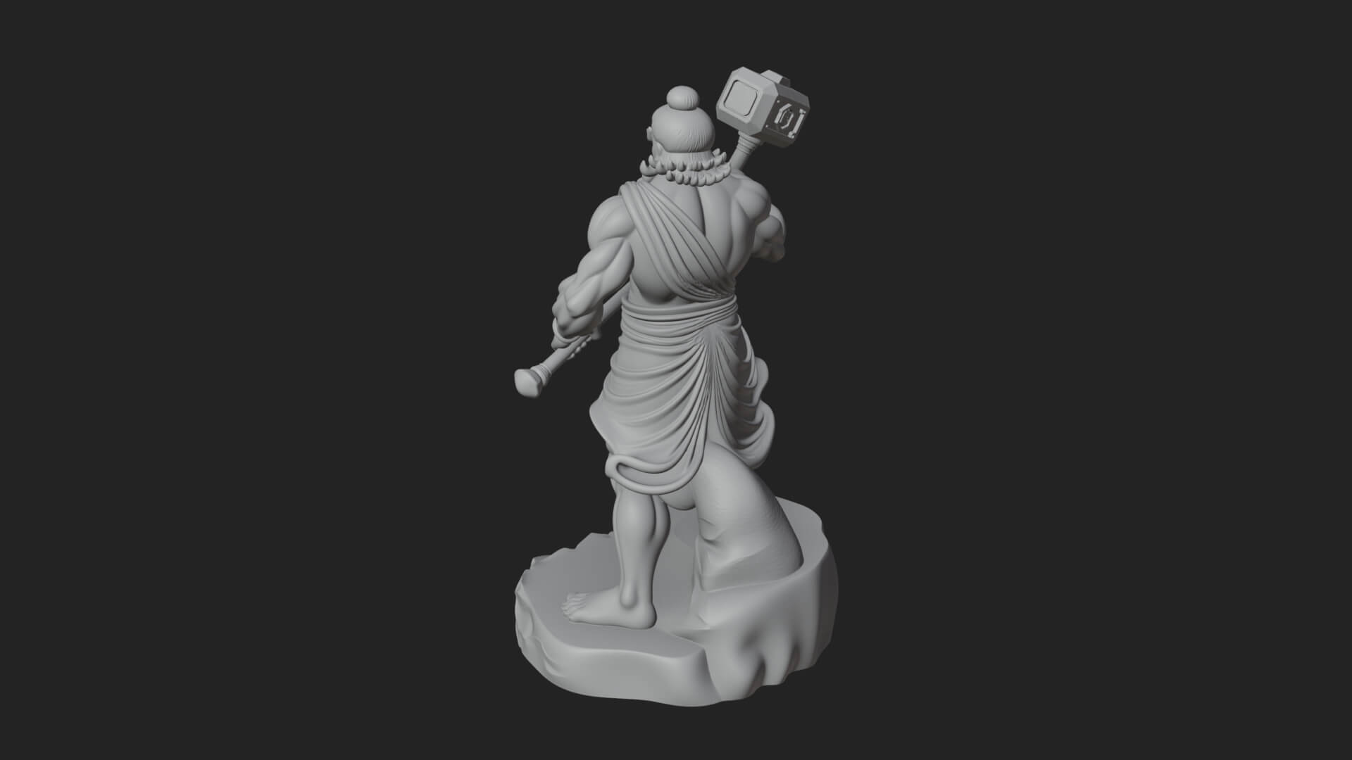 Hammer Thunder God Statue Design 1 3D Print Model 3D Model