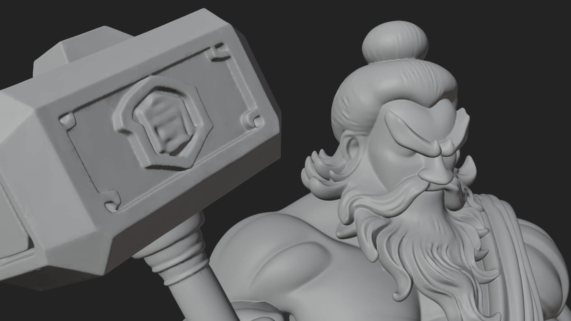 Hammer Thunder God Statue Design 1 3D Print Model 3D Model