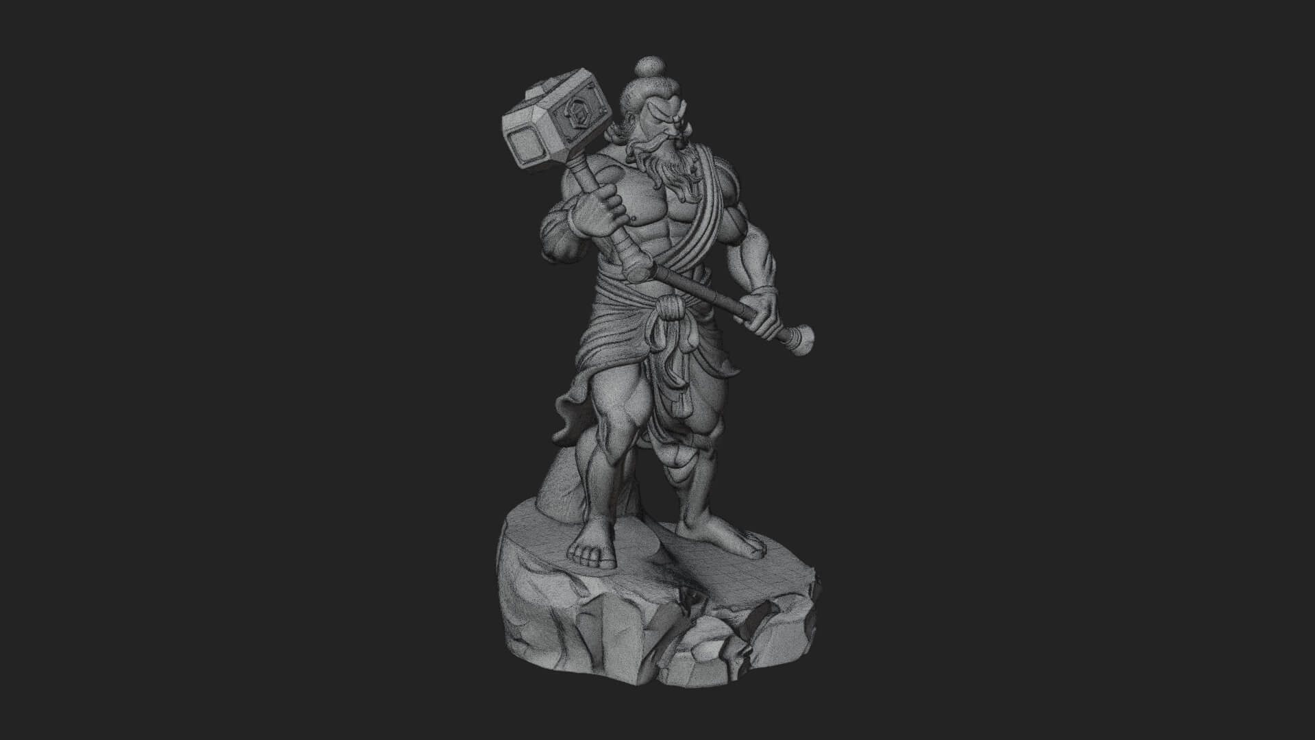 Hammer Thunder God Statue Design 1 3D Print Model 3D Model