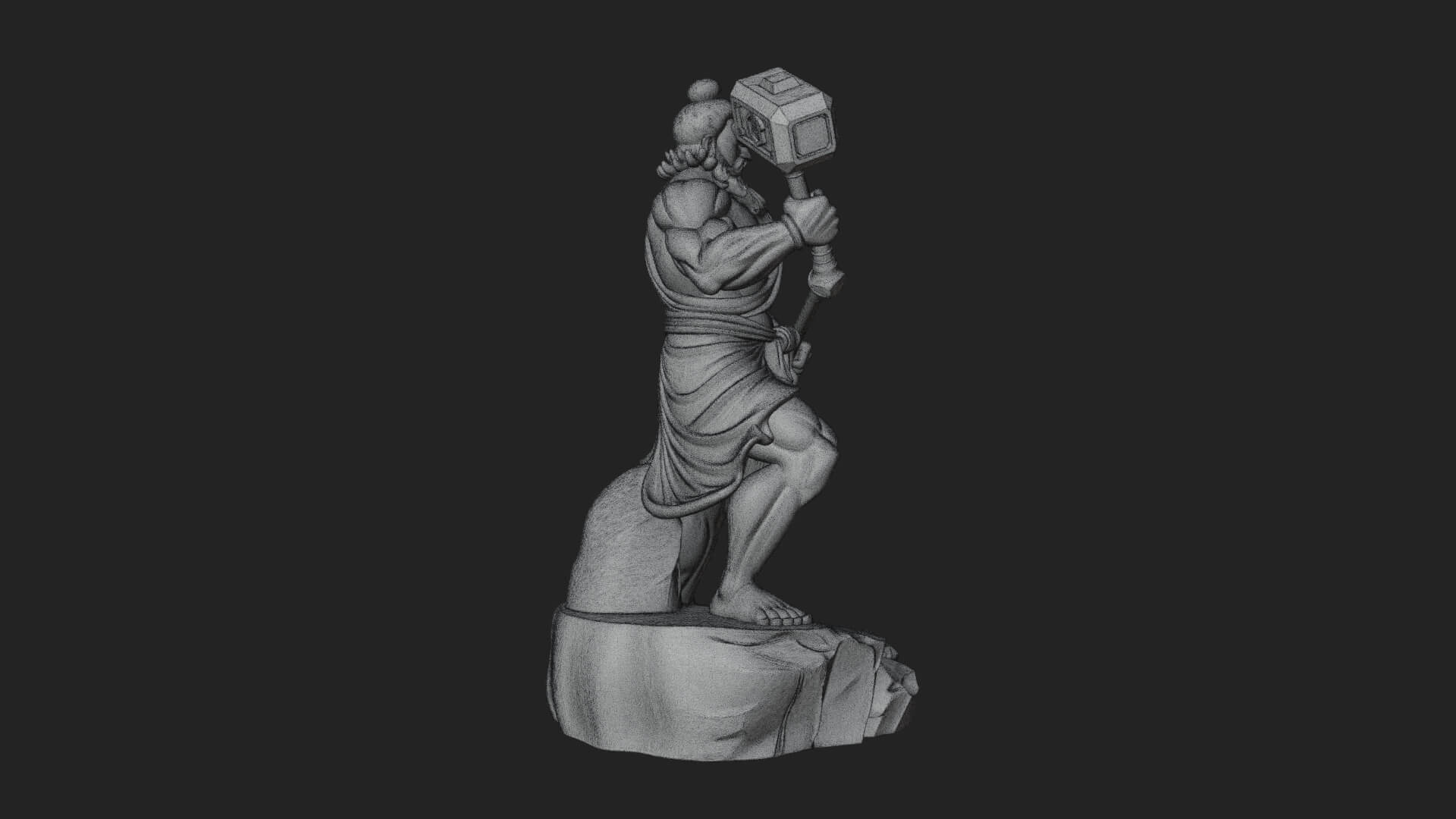 Hammer Thunder God Statue Design 1 3D Print Model 3D Model