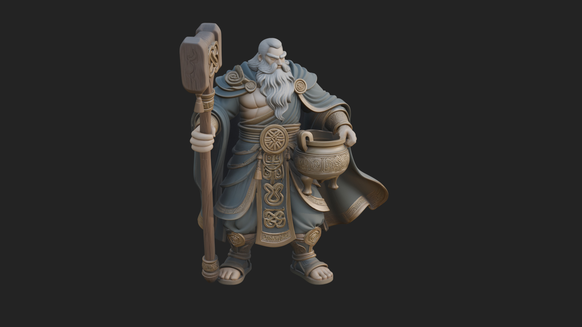 Hammer Thunder God Statue Design 2 3D Print Model 3D Model