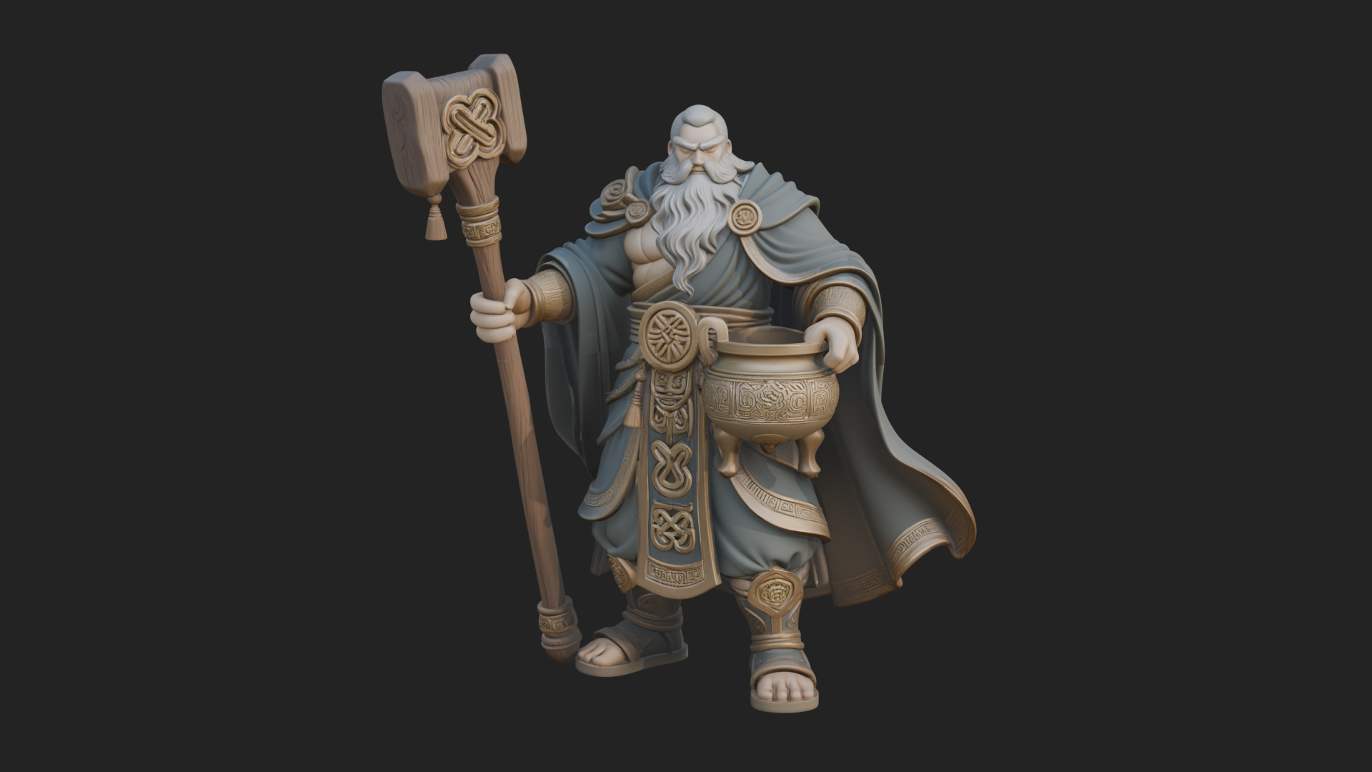 Hammer Thunder God Statue Design 2 3D Print Model 3D Model