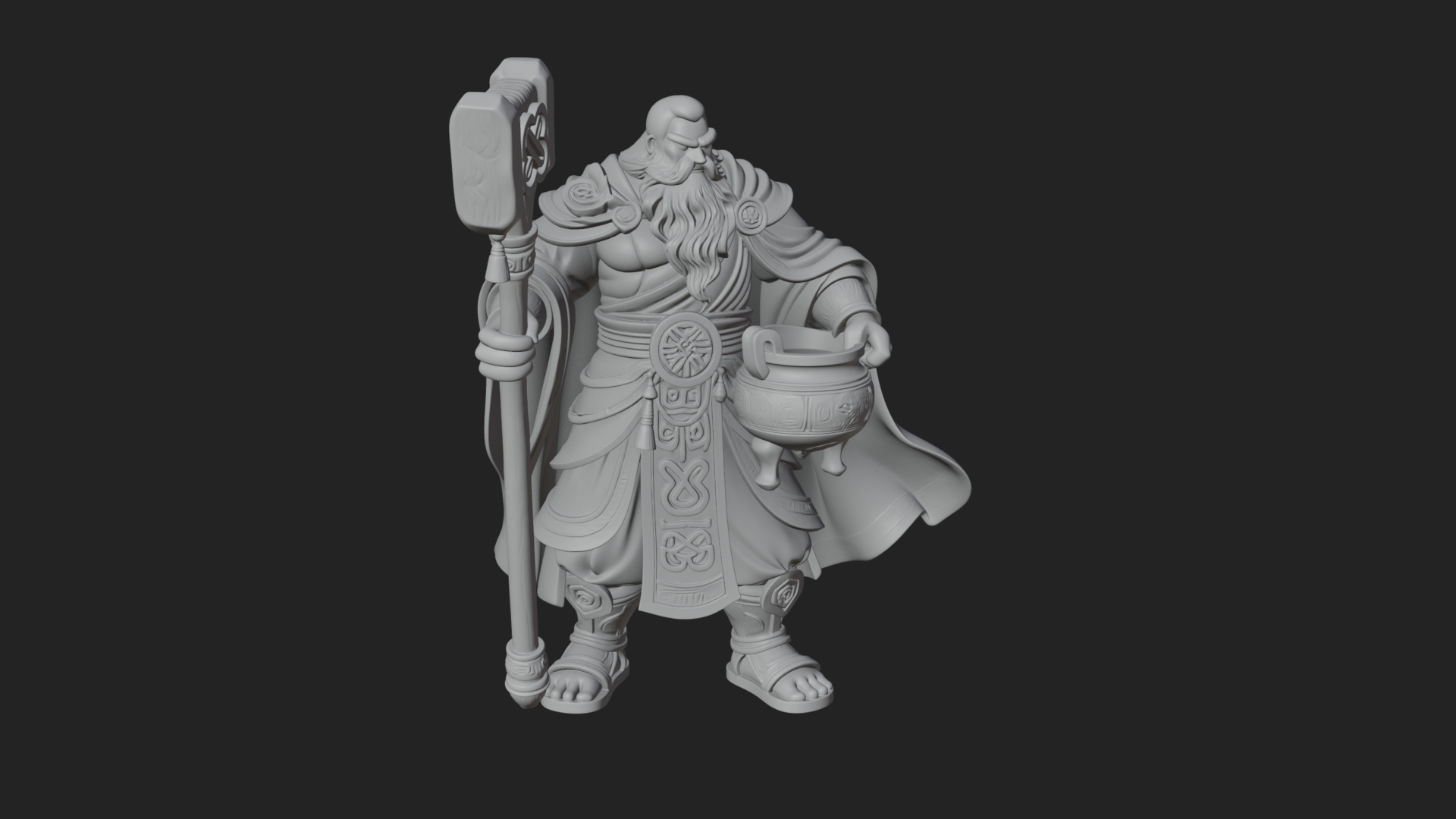 Hammer Thunder God Statue Design 2 3D Print Model 3D Model