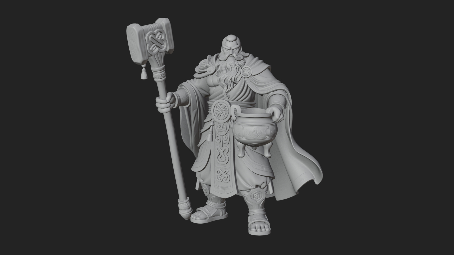 Hammer Thunder God Statue Design 2 3D Print Model 3D Model