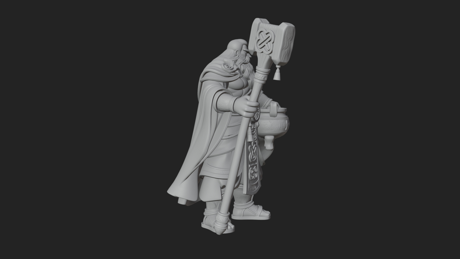 Hammer Thunder God Statue Design 2 3D Print Model 3D Model