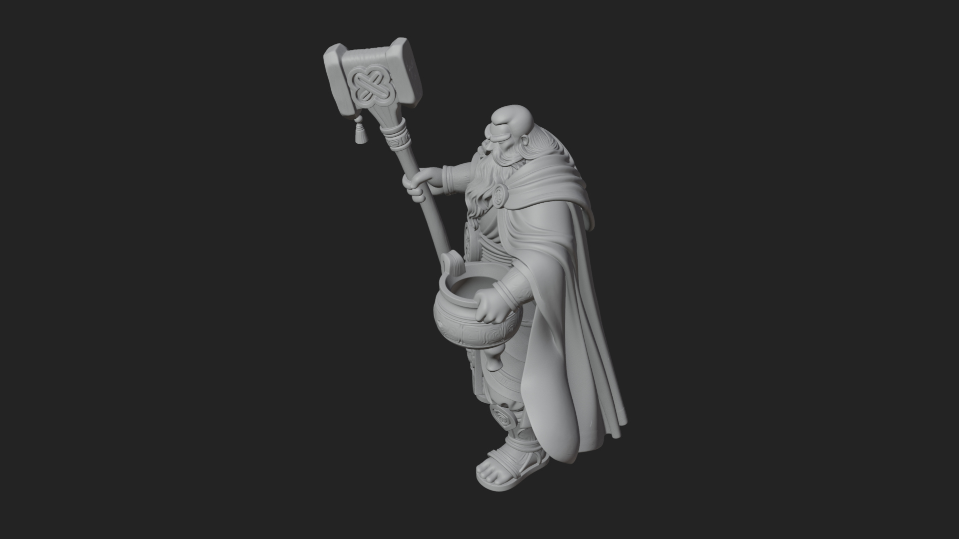 Hammer Thunder God Statue Design 2 3D Print Model 3D Model