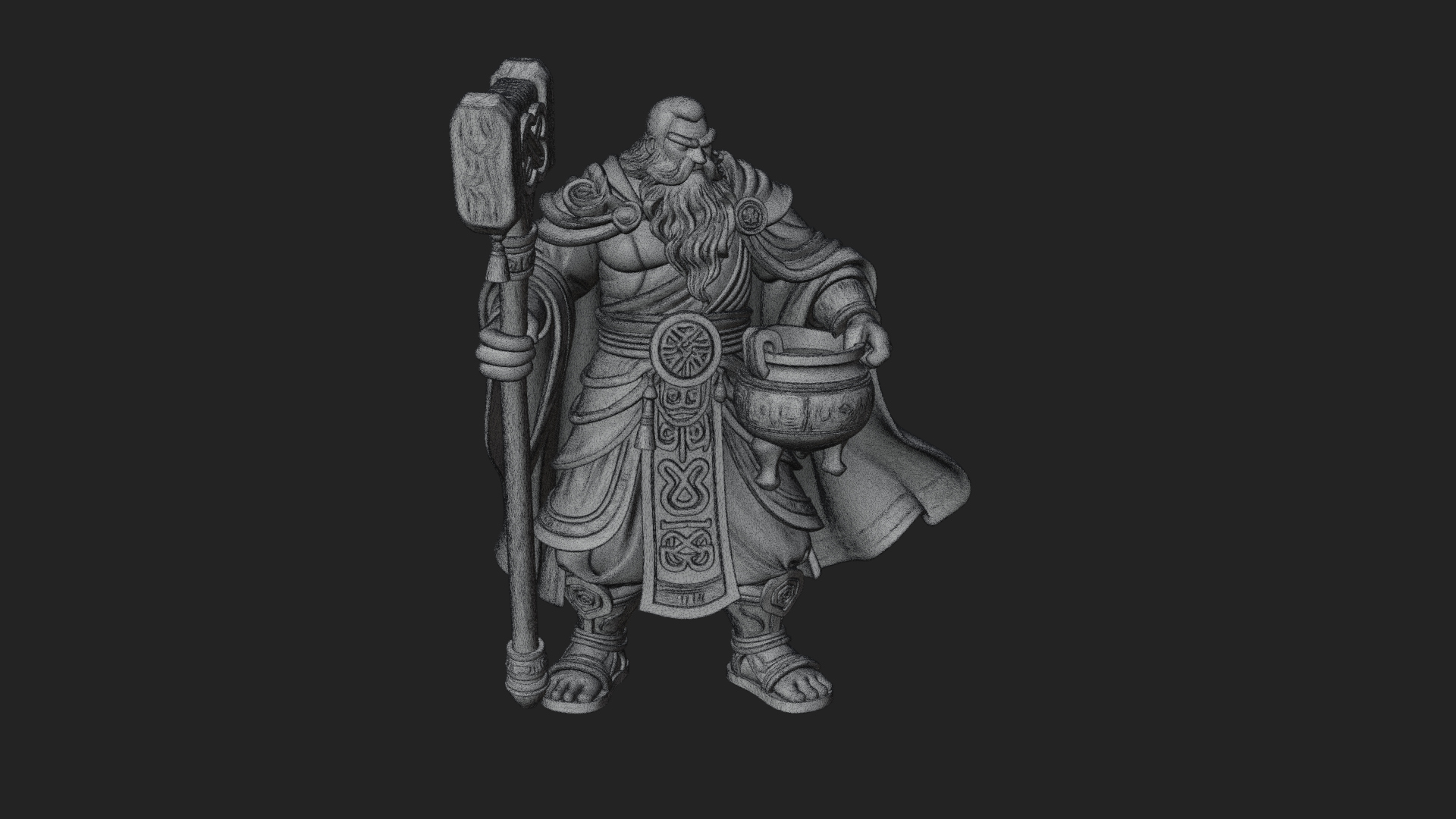 Hammer Thunder God Statue Design 2 3D Print Model 3D Model