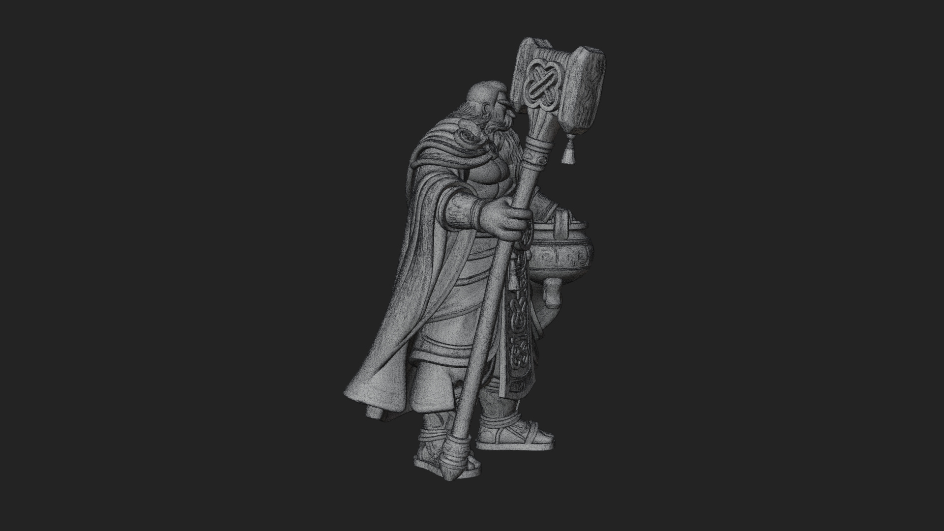 Hammer Thunder God Statue Design 2 3D Print Model 3D Model