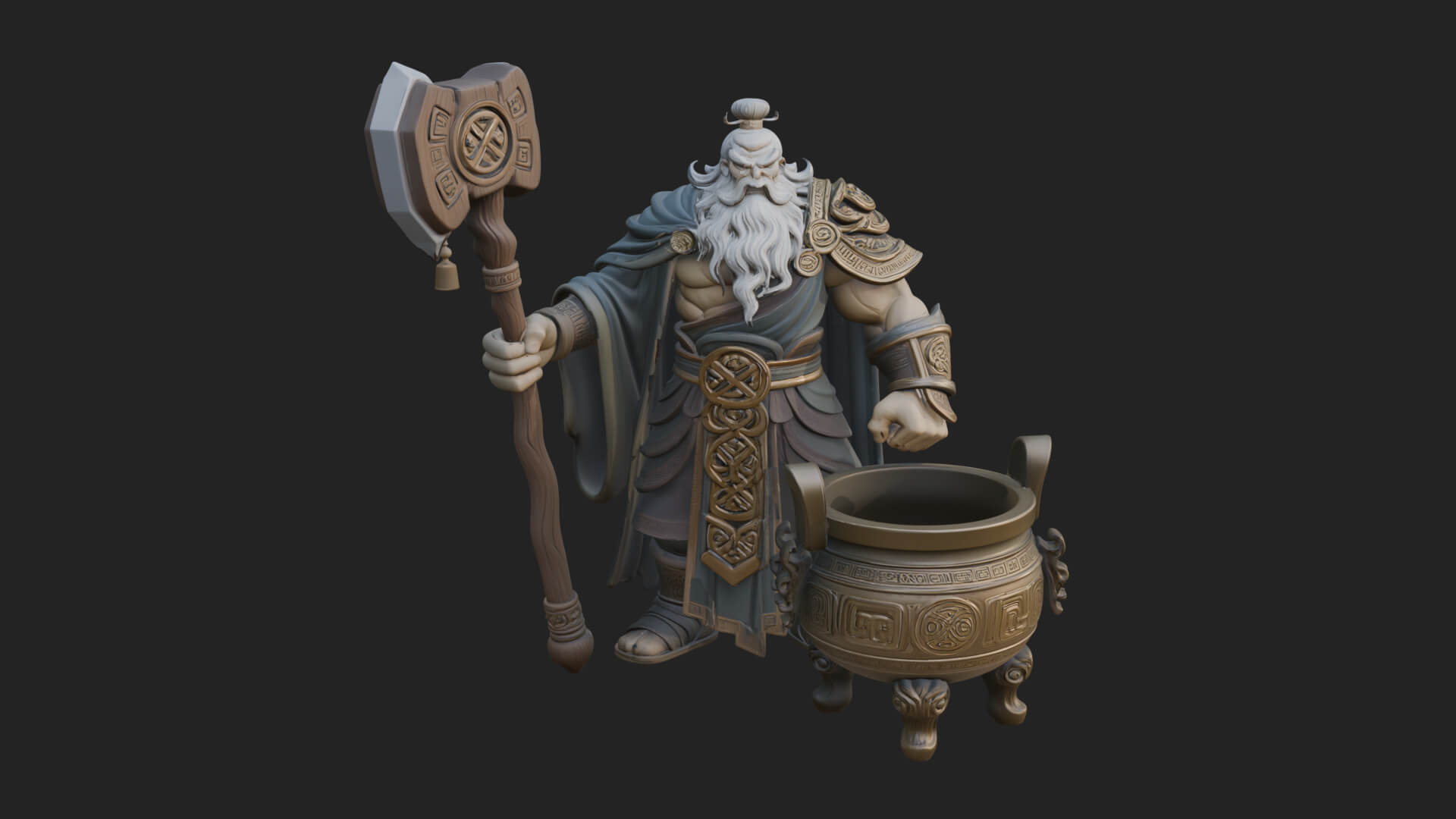 Hammer Thunder God Statue Design 3 3D Print Model 3D Model