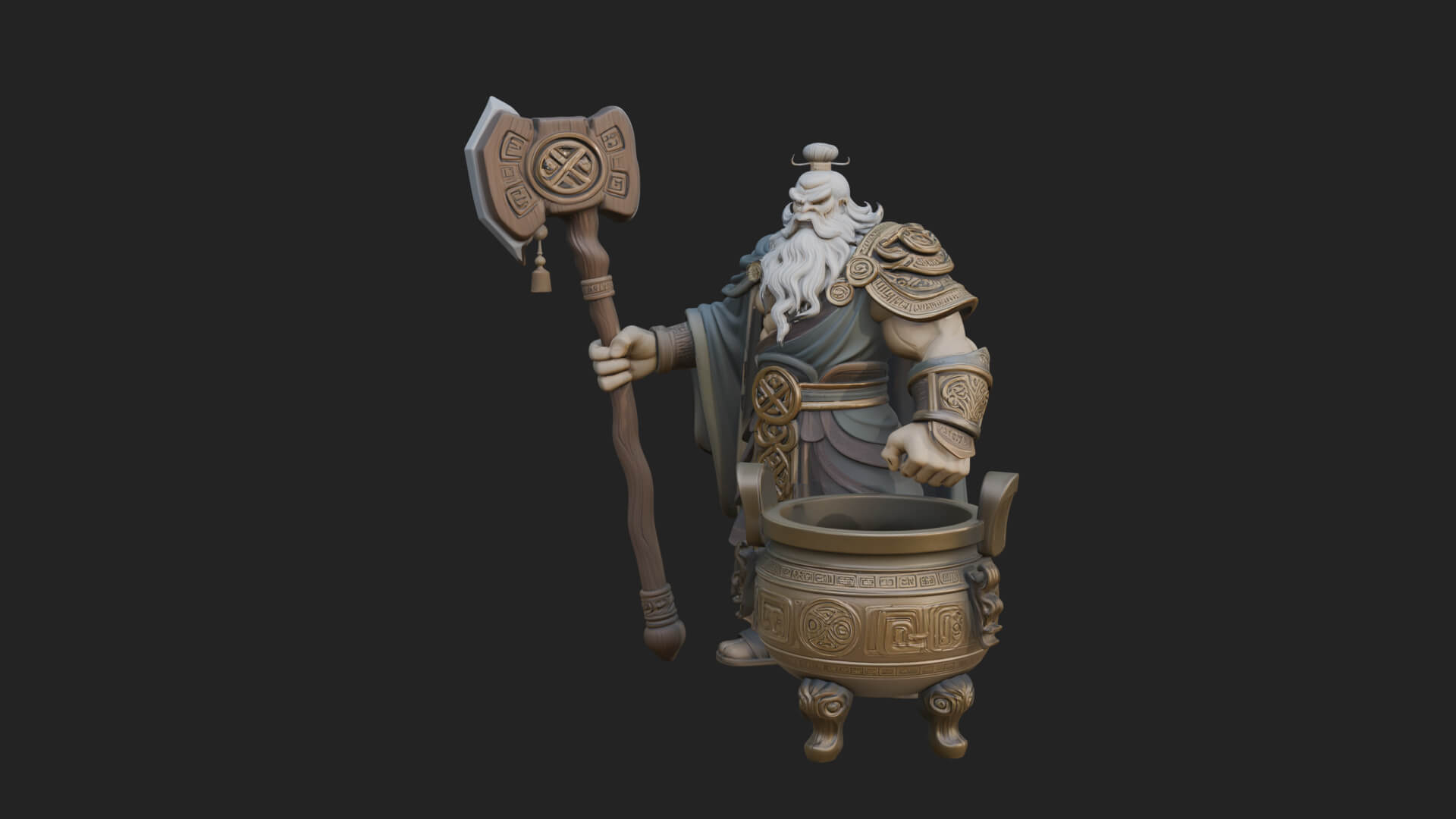 Hammer Thunder God Statue Design 3 3D Print Model 3D Model