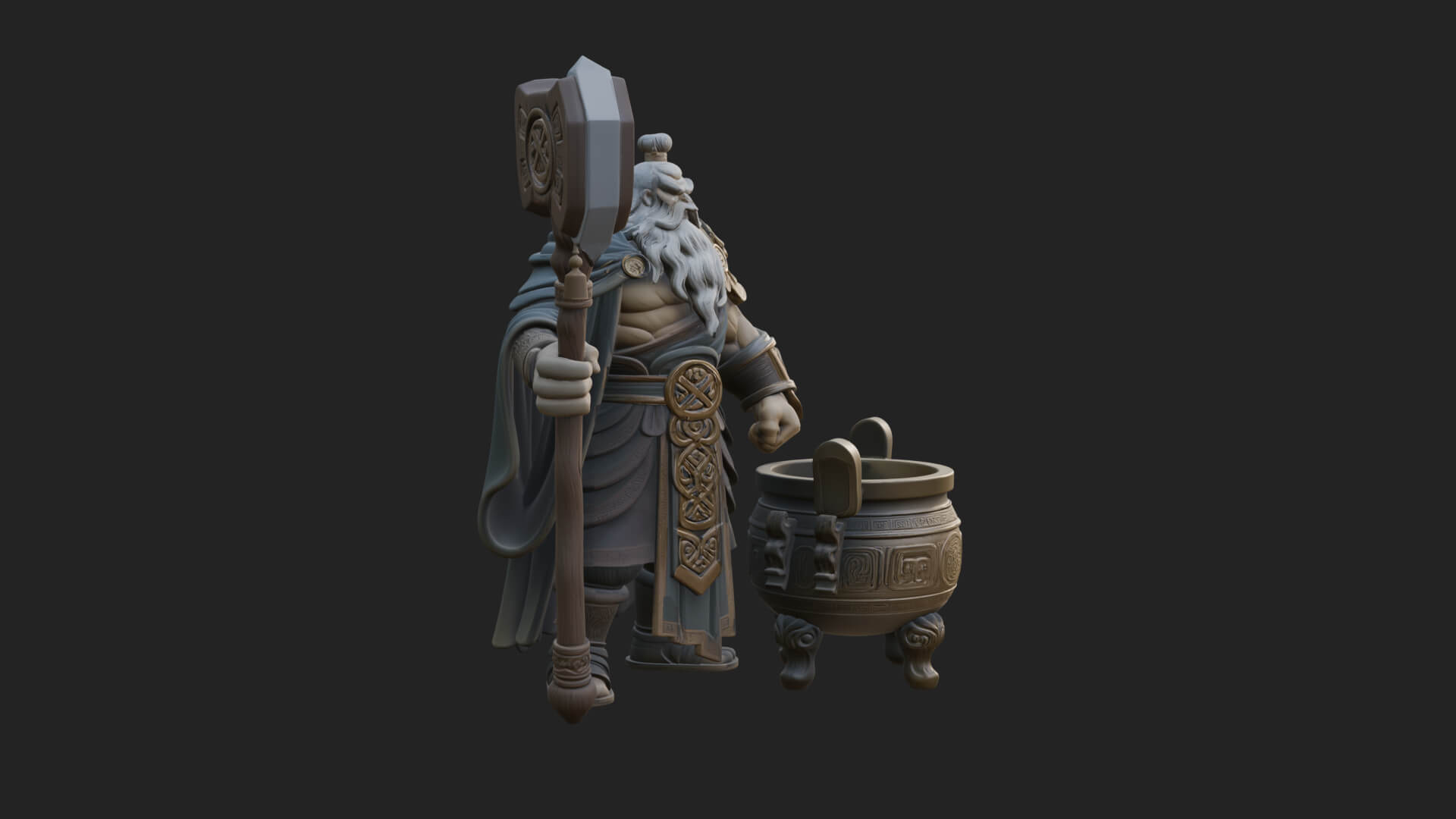 Hammer Thunder God Statue Design 3 3D Print Model 3D Model