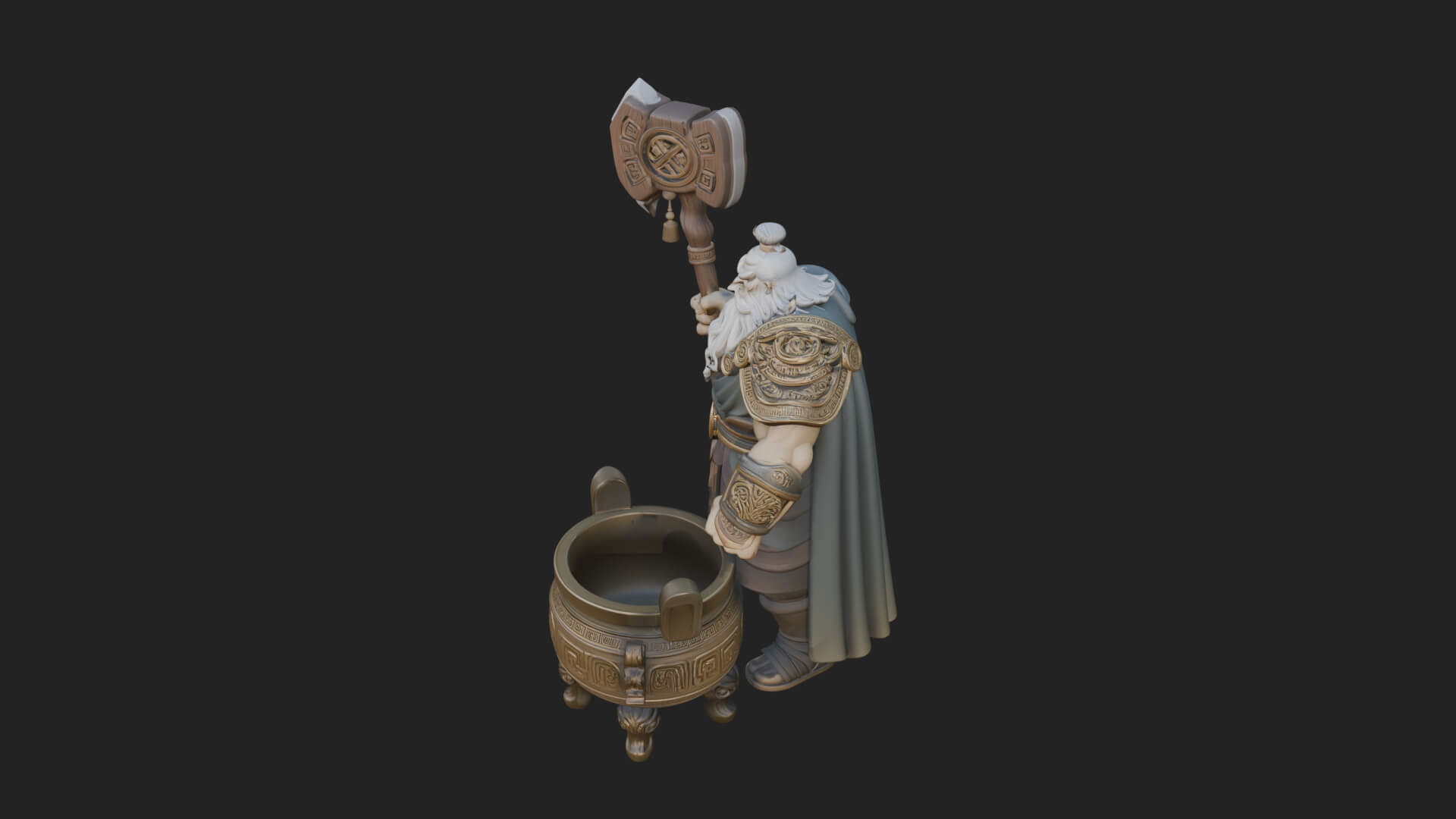 Hammer Thunder God Statue Design 3 3D Print Model 3D Model