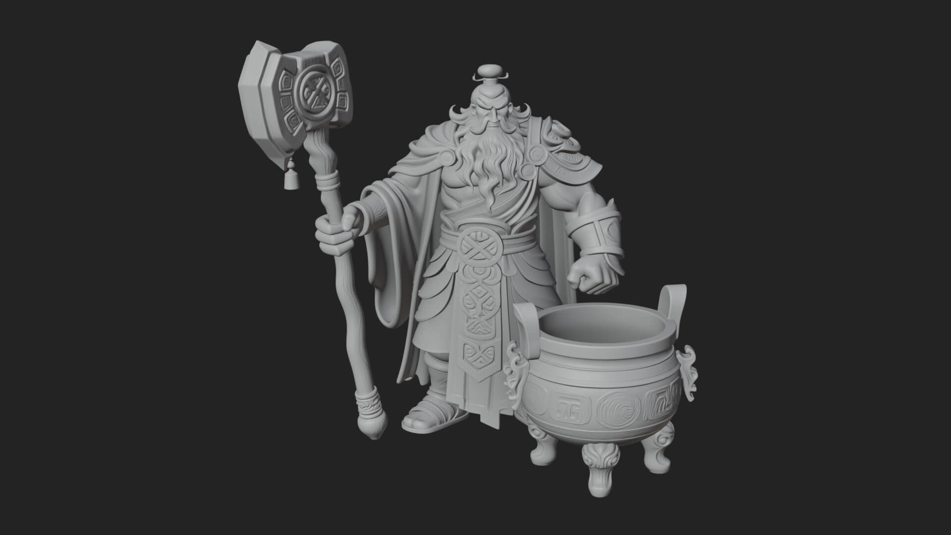 Hammer Thunder God Statue Design 3 3D Print Model 3D Model