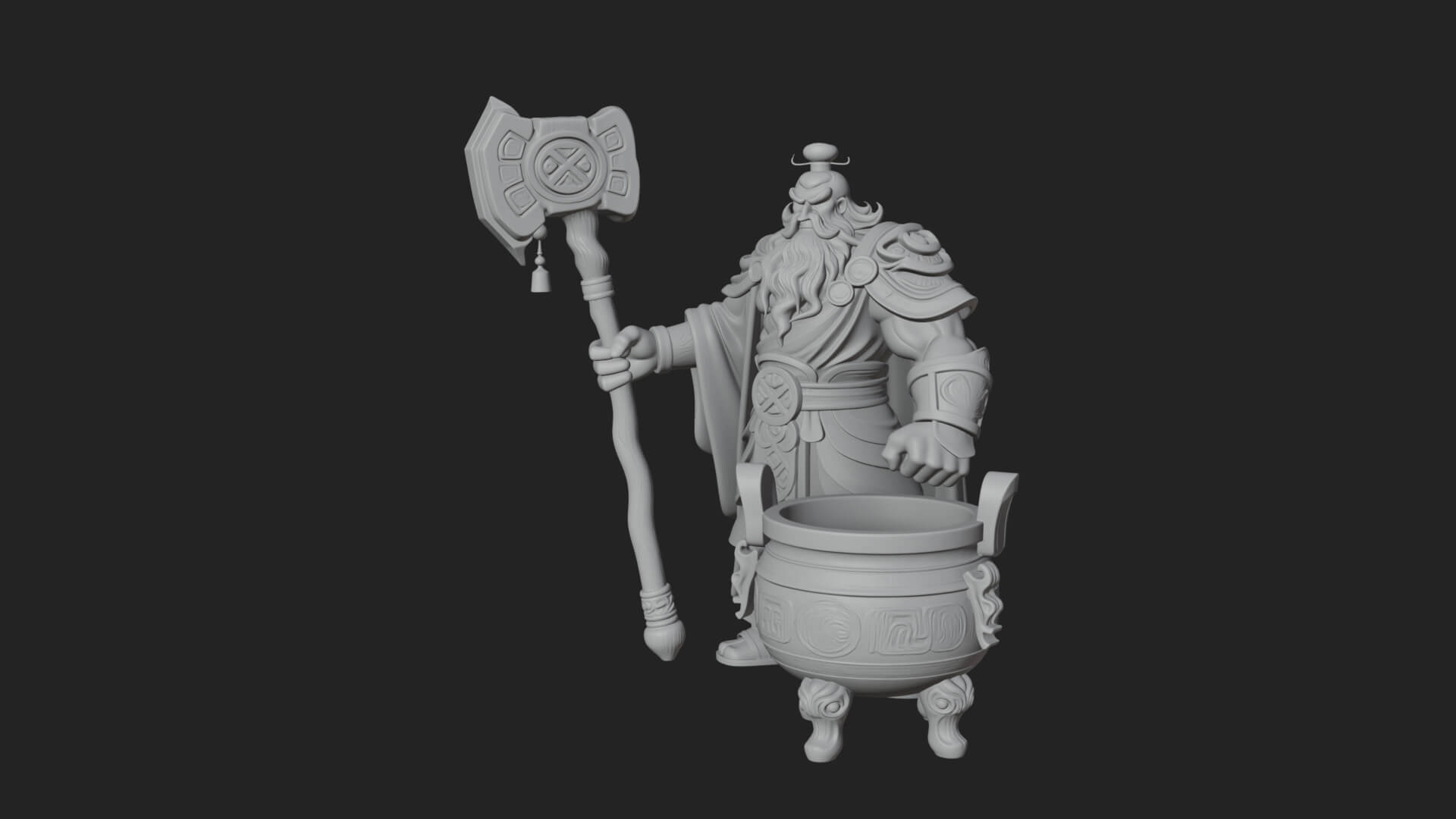 Hammer Thunder God Statue Design 3 3D Print Model 3D Model