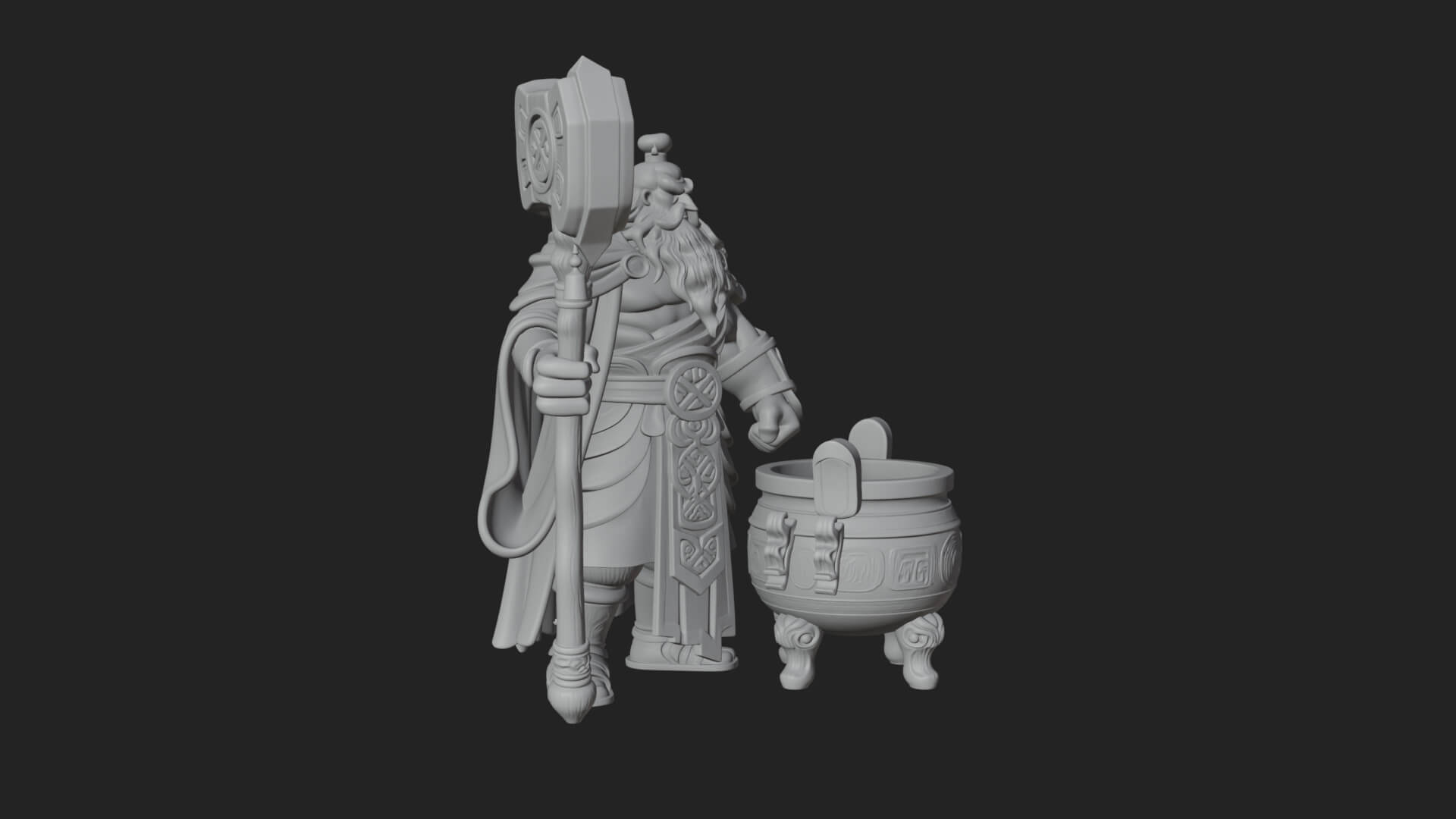 Hammer Thunder God Statue Design 3 3D Print Model 3D Model