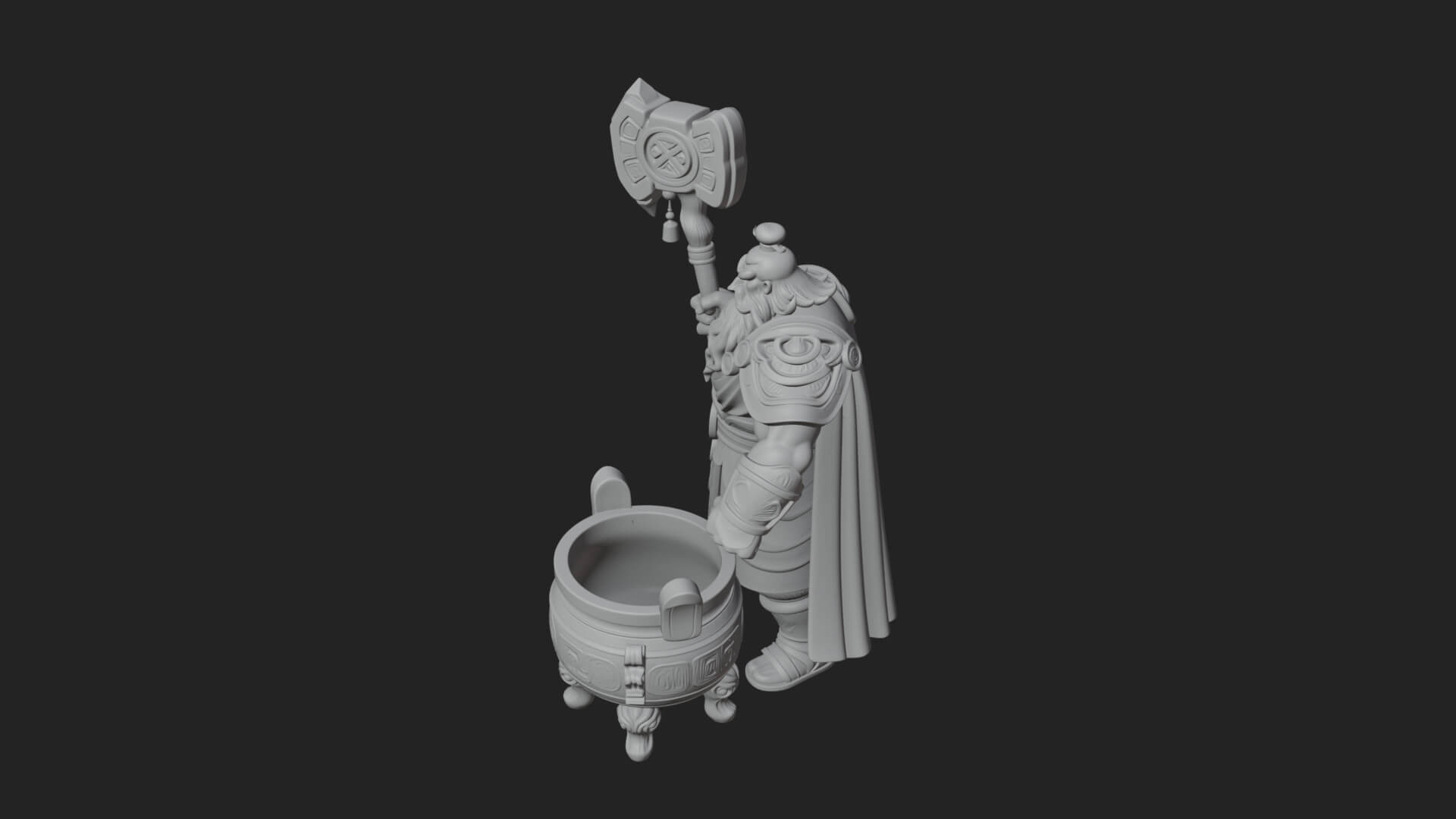 Hammer Thunder God Statue Design 3 3D Print Model 3D Model