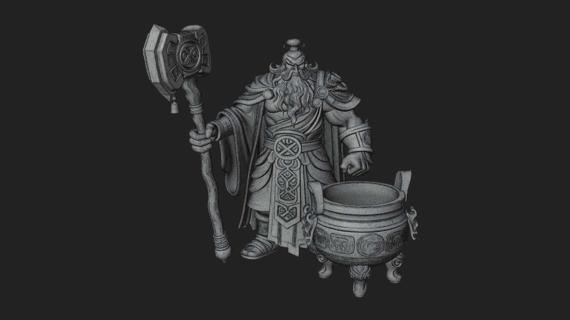 Hammer Thunder God Statue Design 3 3D Print Model 3D Model