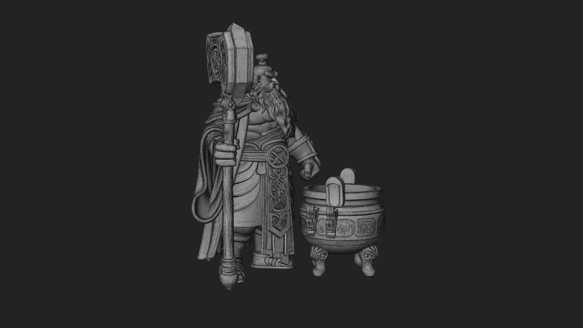 Hammer Thunder God Statue Design 3 3D Print Model 3D Model