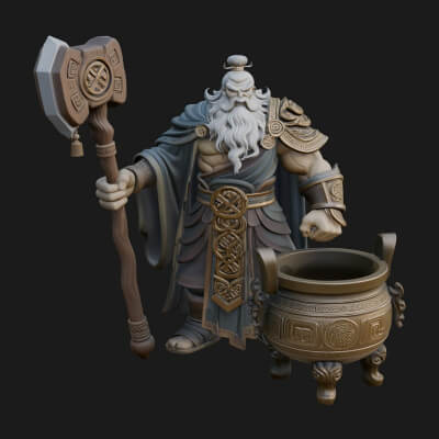 Hammer Thunder God Statue Design 3 3D Print Model