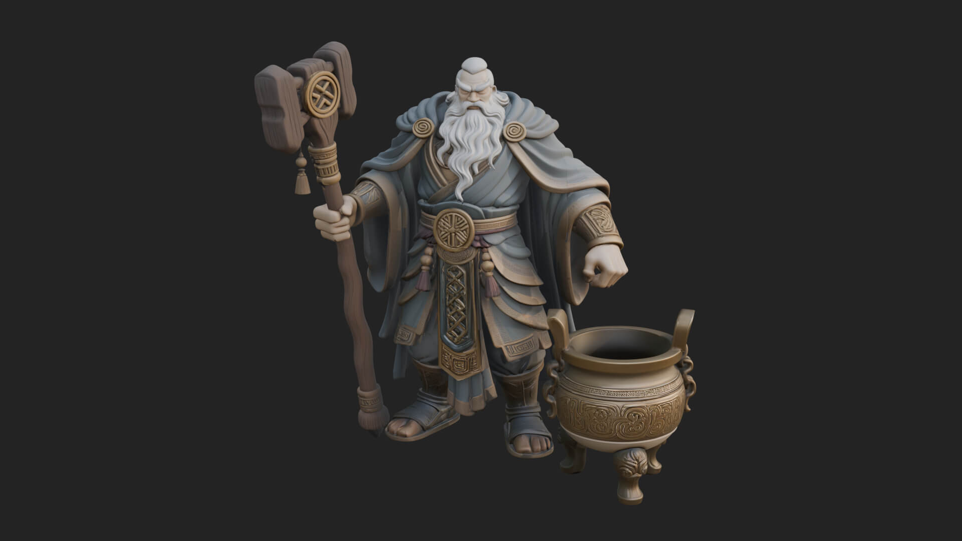 Hammer Thunder God Statue Design 4 3D Print Model 3D Model