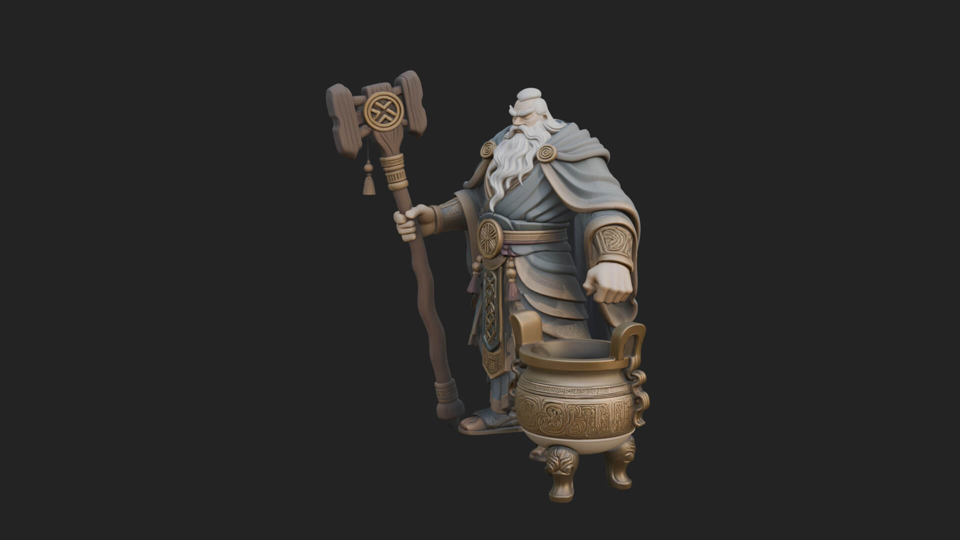 Hammer Thunder God Statue Design 4 3D Print Model 3D Model