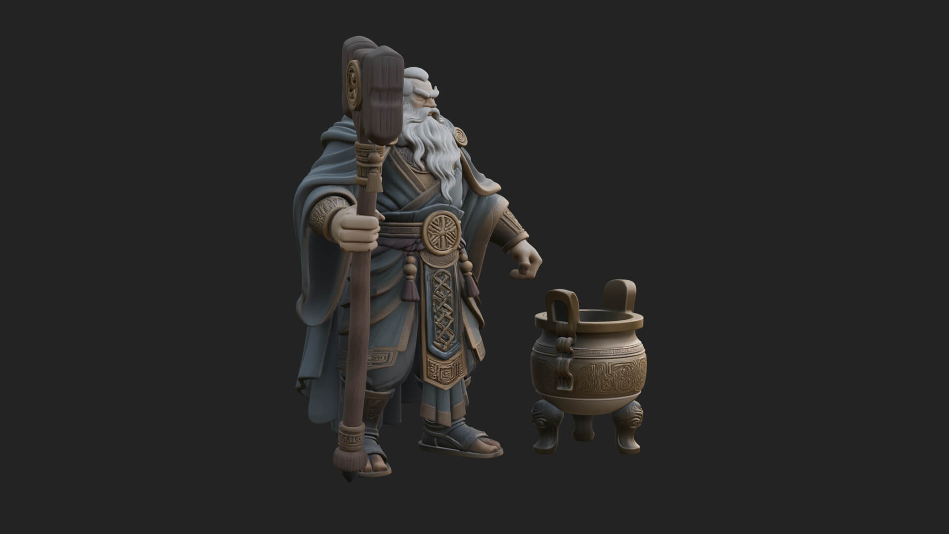 Hammer Thunder God Statue Design 4 3D Print Model 3D Model