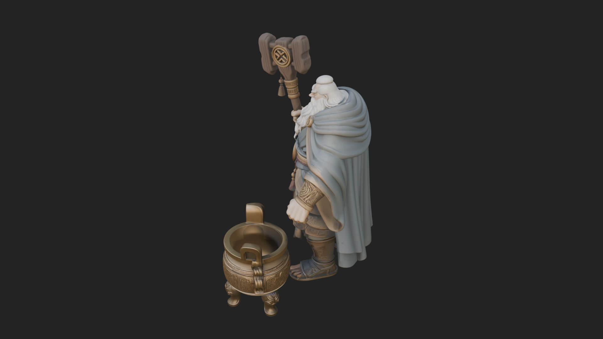 Hammer Thunder God Statue Design 4 3D Print Model 3D Model