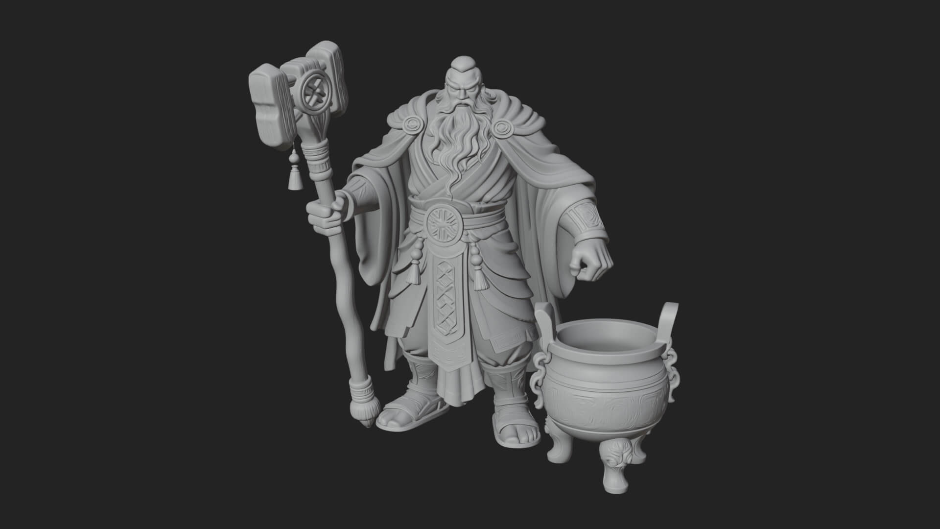 Hammer Thunder God Statue Design 4 3D Print Model 3D Model