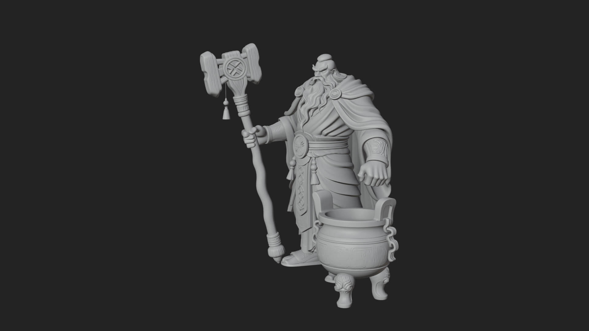 Hammer Thunder God Statue Design 4 3D Print Model 3D Model