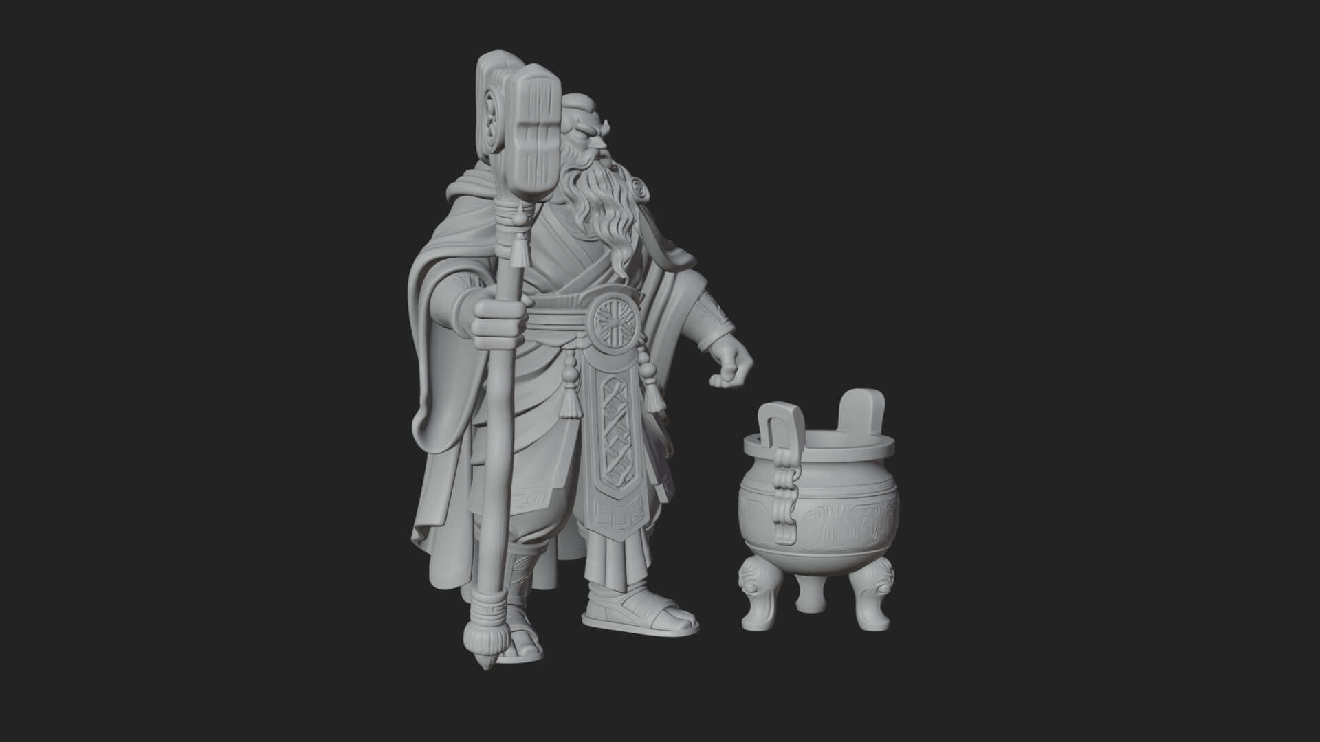 Hammer Thunder God Statue Design 4 3D Print Model 3D Model