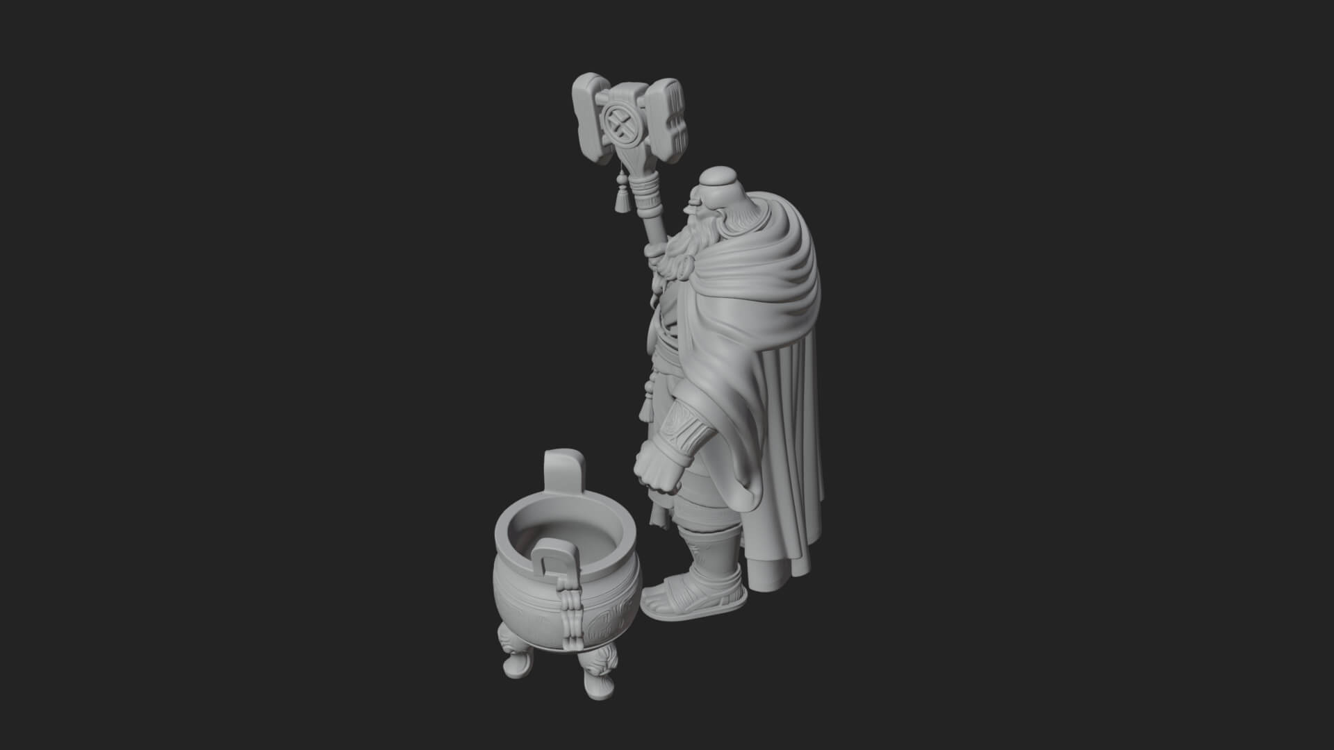 Hammer Thunder God Statue Design 4 3D Print Model 3D Model