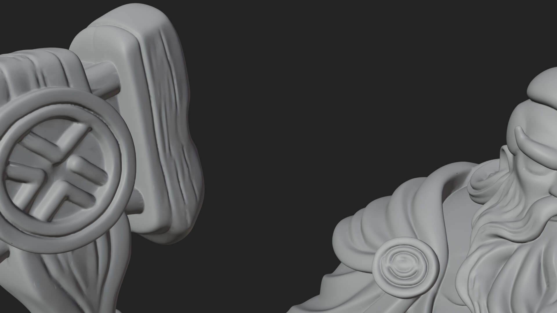 Hammer Thunder God Statue Design 4 3D Print Model 3D Model