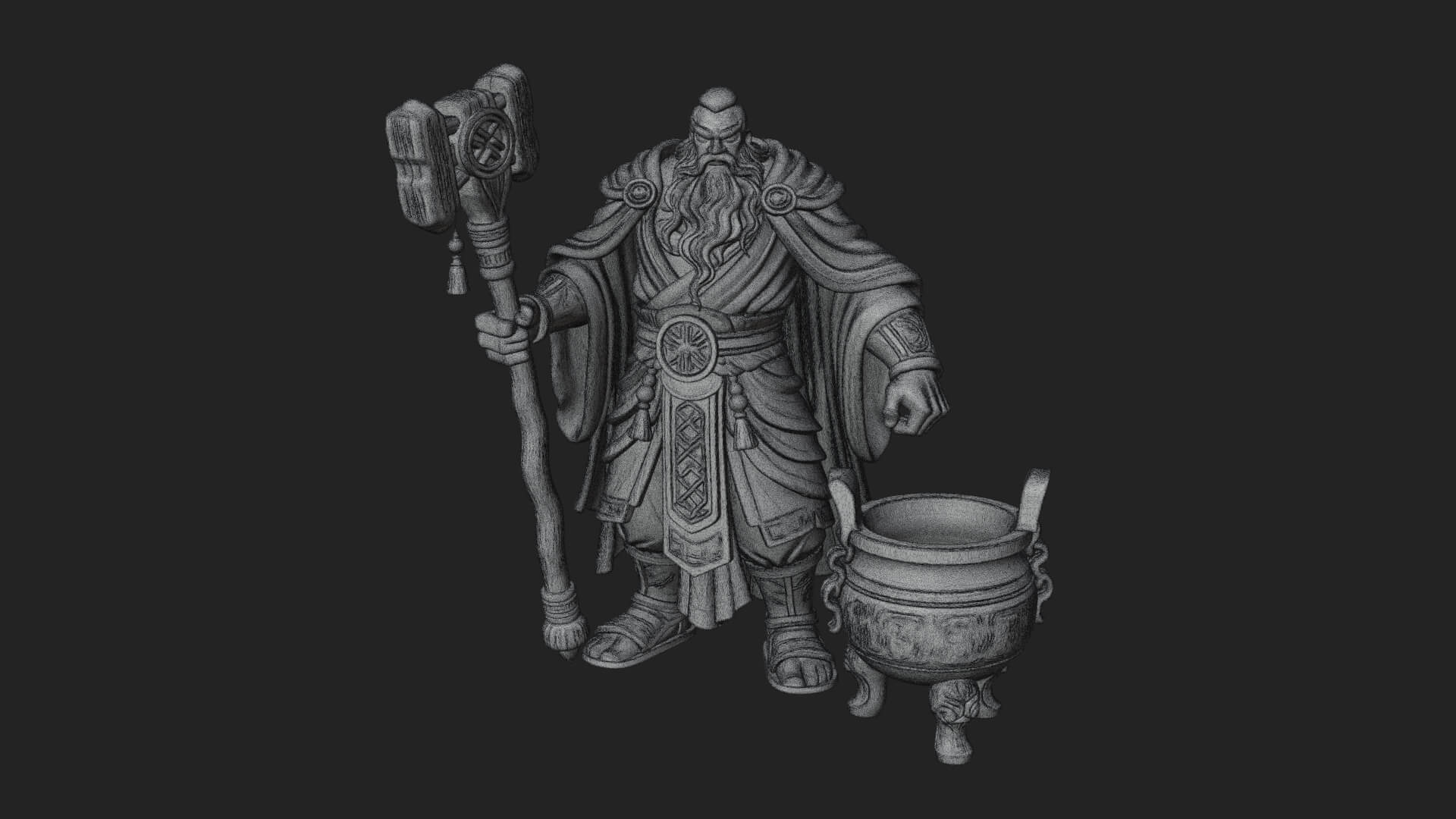 Hammer Thunder God Statue Design 4 3D Print Model 3D Model