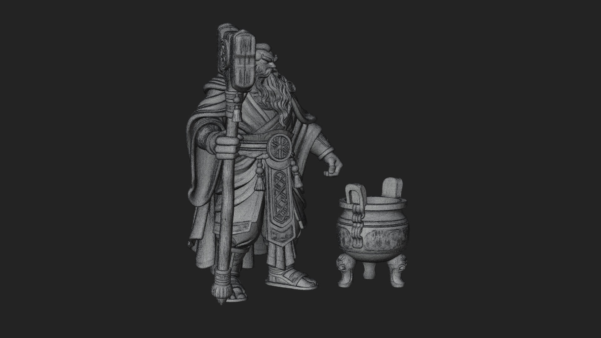 Hammer Thunder God Statue Design 4 3D Print Model 3D Model