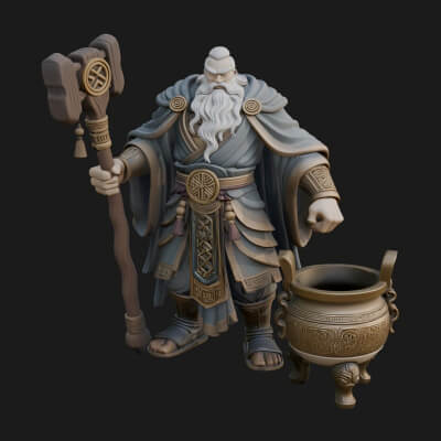 Hammer Thunder God Statue Design 4 3D Print Model