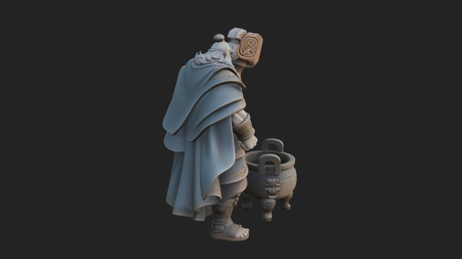 Hammer Thunder God Statue Design 5 3D Print Model 3D Model