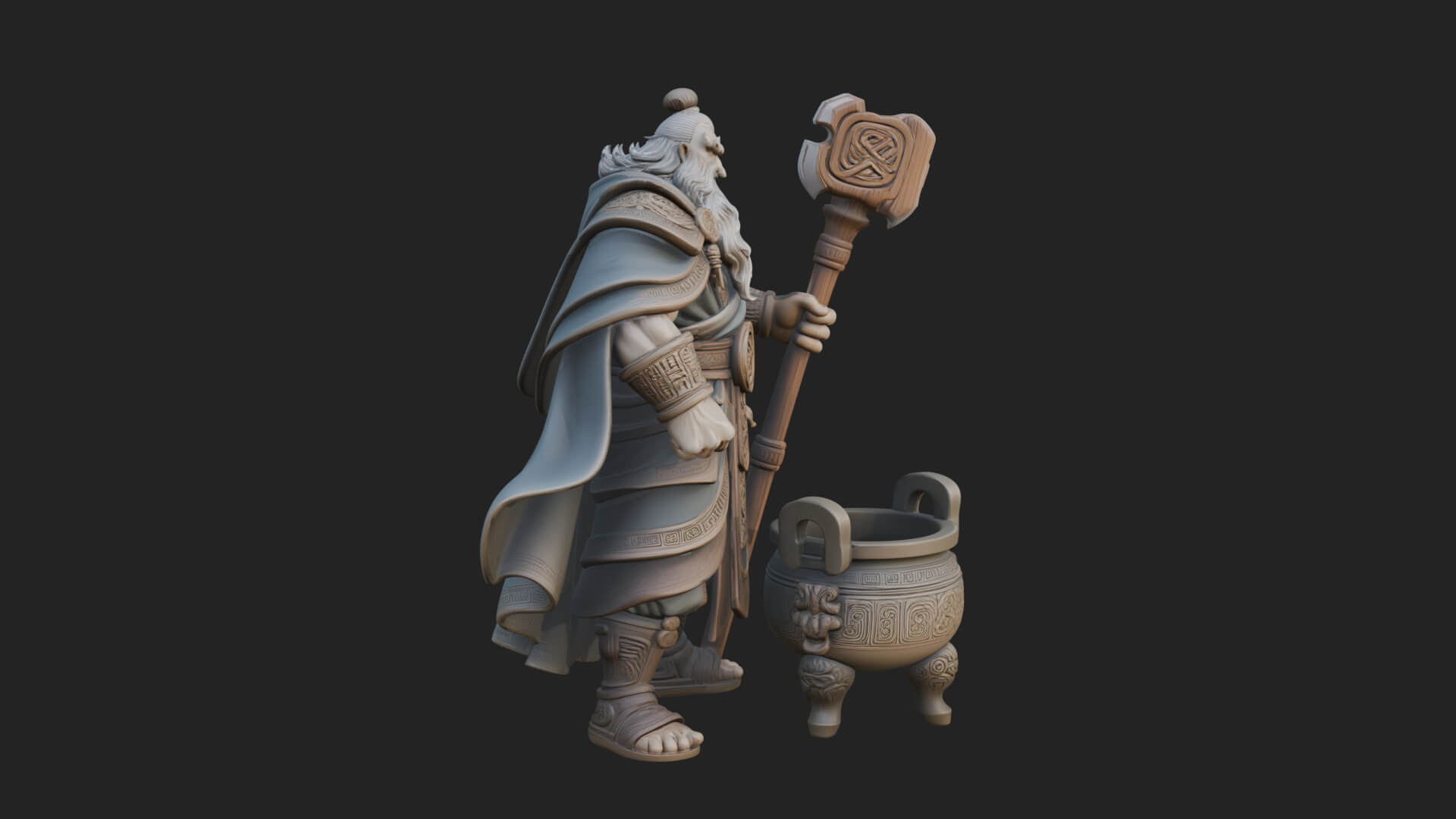 Hammer Thunder God Statue Design 5 3D Print Model 3D Model