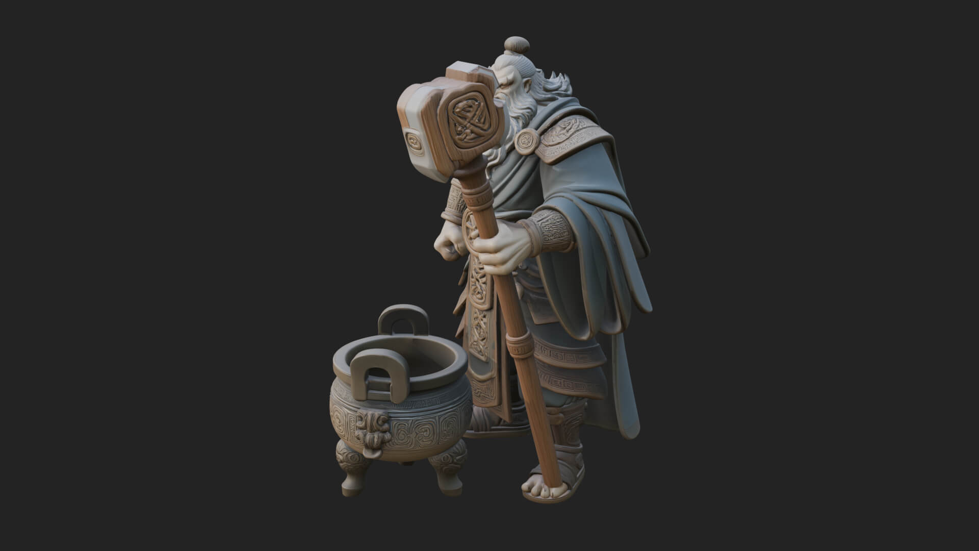 Hammer Thunder God Statue Design 5 3D Print Model 3D Model
