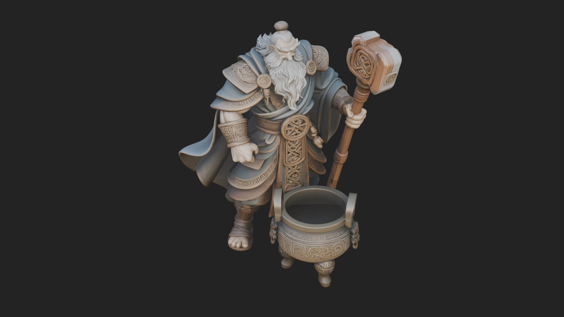 Hammer Thunder God Statue Design 5 3D Print Model 3D Model