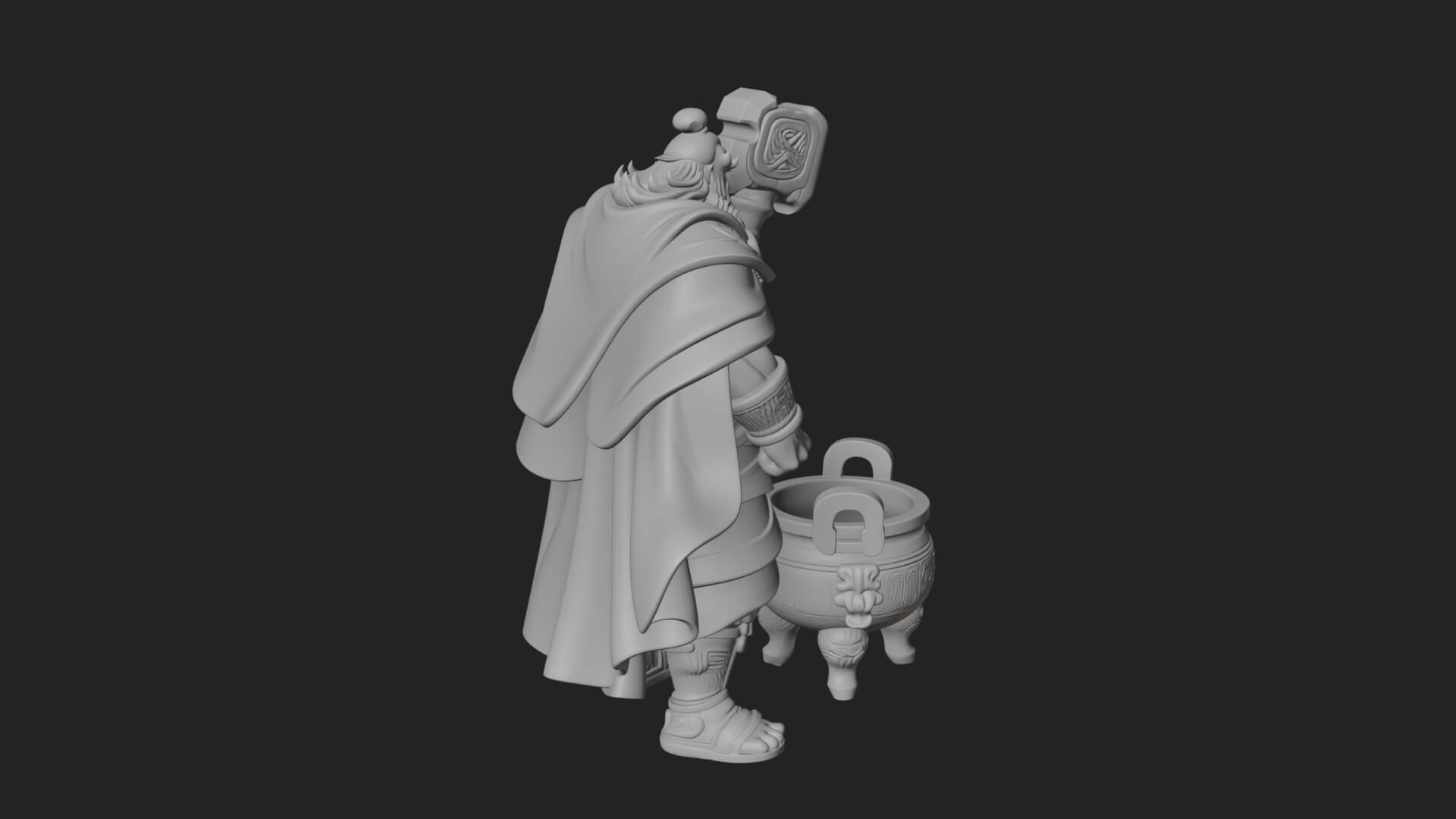 Hammer Thunder God Statue Design 5 3D Print Model 3D Model