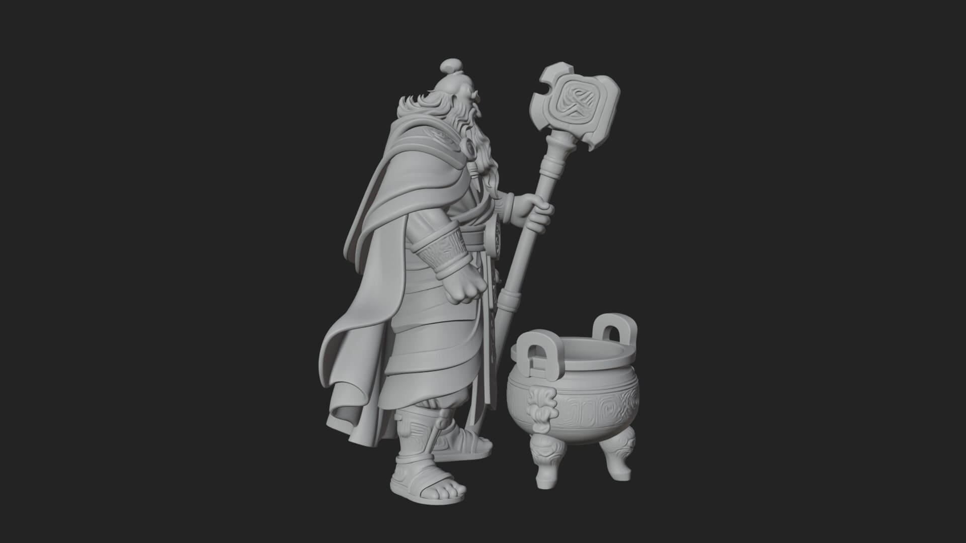 Hammer Thunder God Statue Design 5 3D Print Model 3D Model
