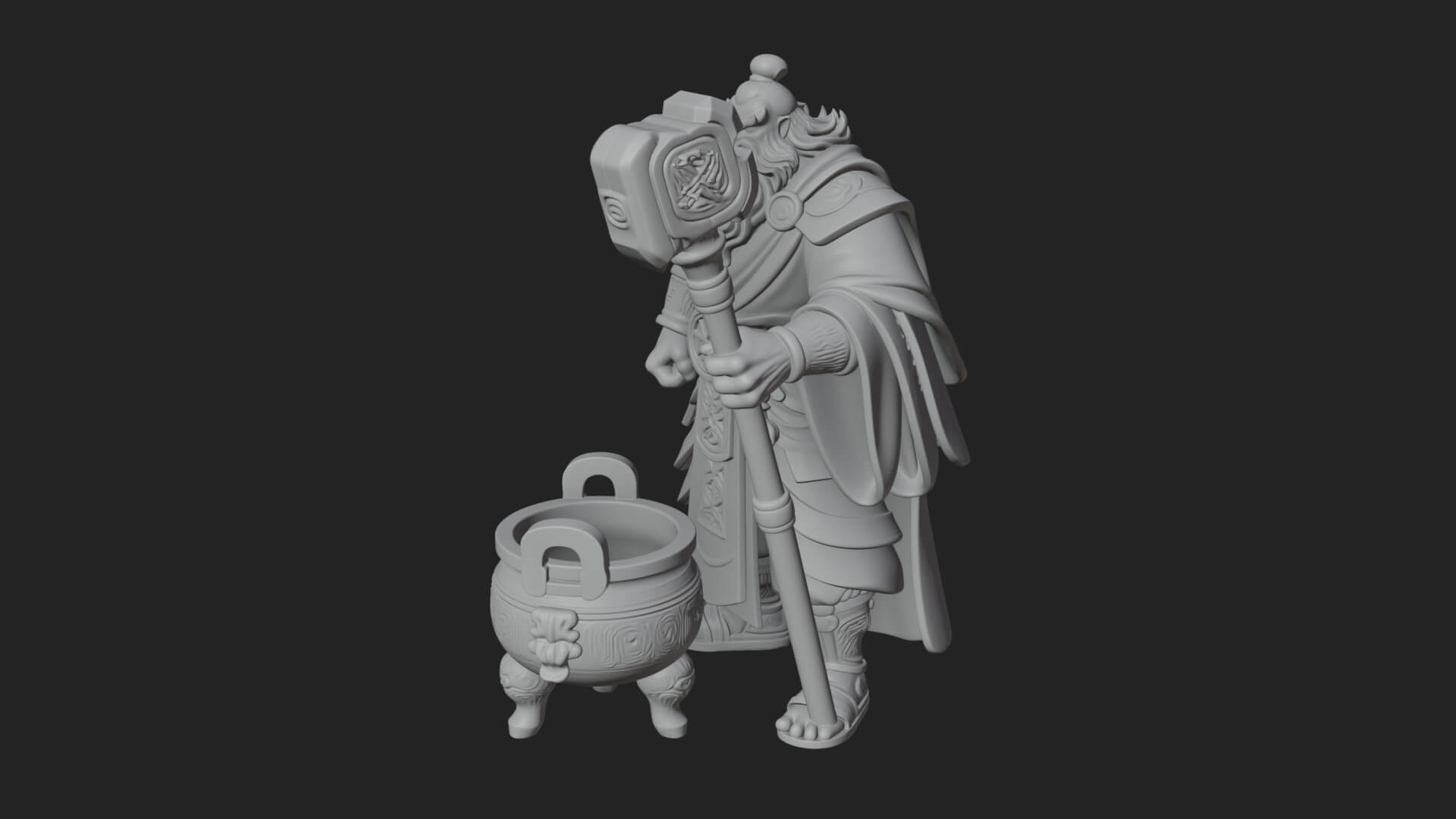 Hammer Thunder God Statue Design 5 3D Print Model 3D Model