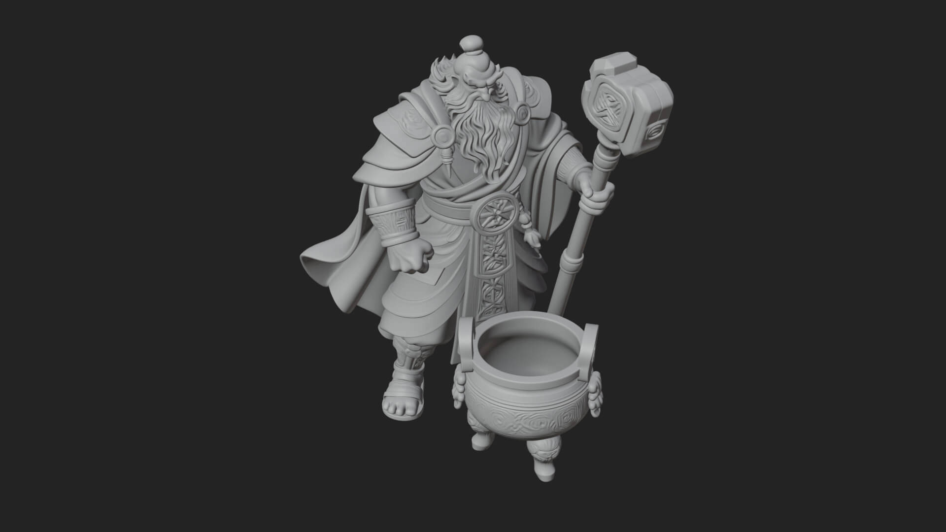 Hammer Thunder God Statue Design 5 3D Print Model 3D Model