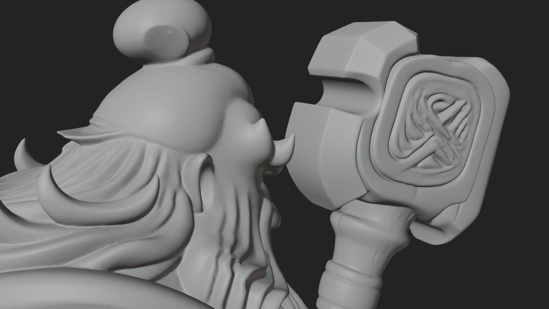 Hammer Thunder God Statue Design 5 3D Print Model 3D Model