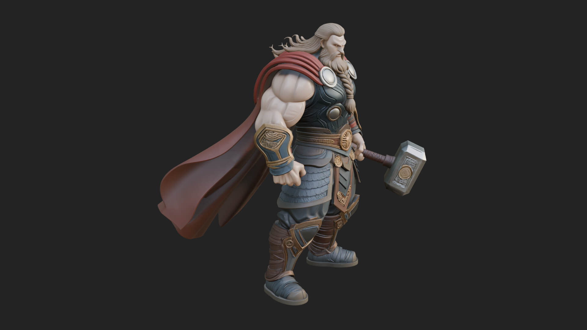 Hammer Thunder God Statue Design 6 3D Print Model 3D Model