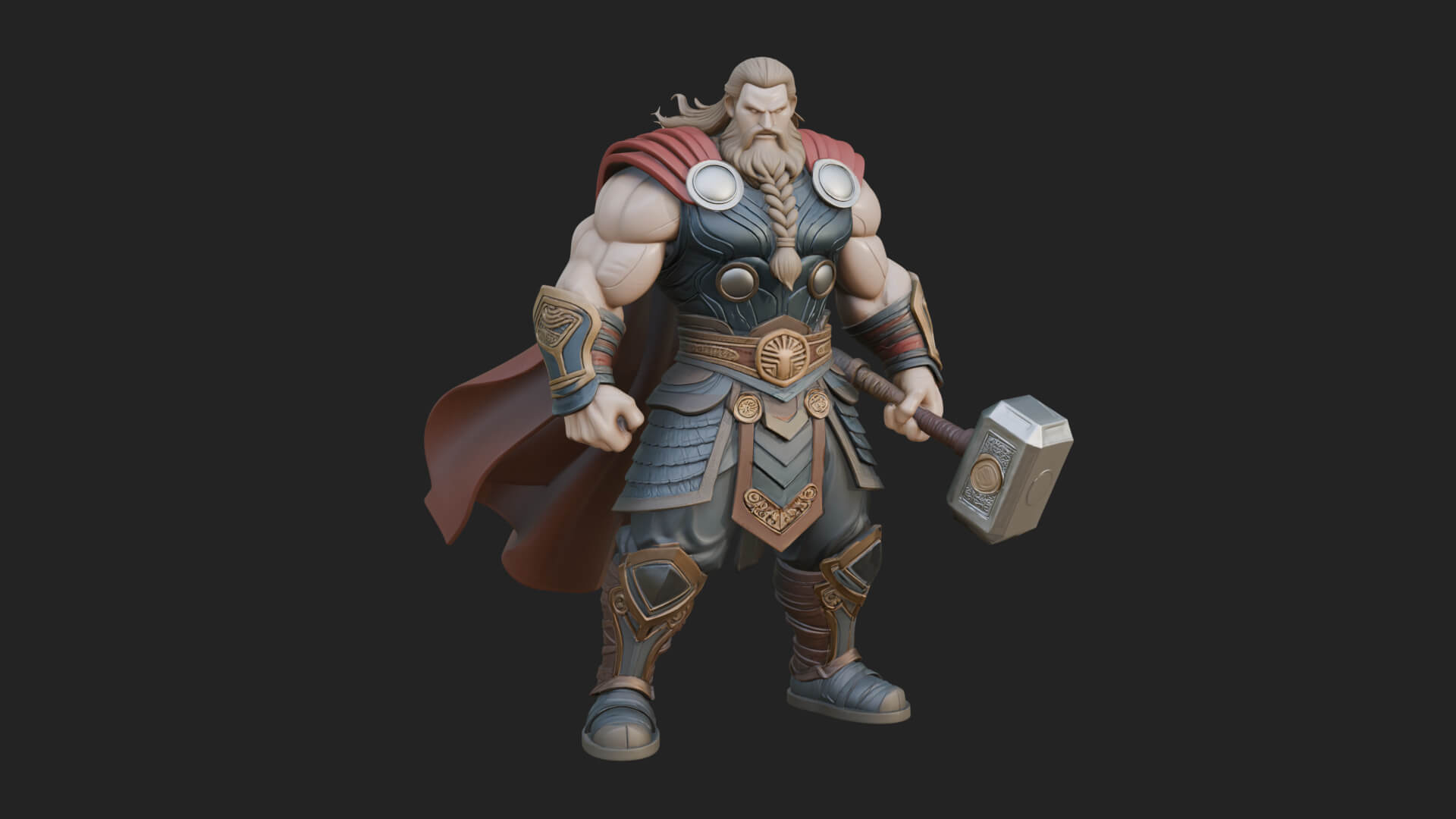 Hammer Thunder God Statue Design 6 3D Print Model 3D Model