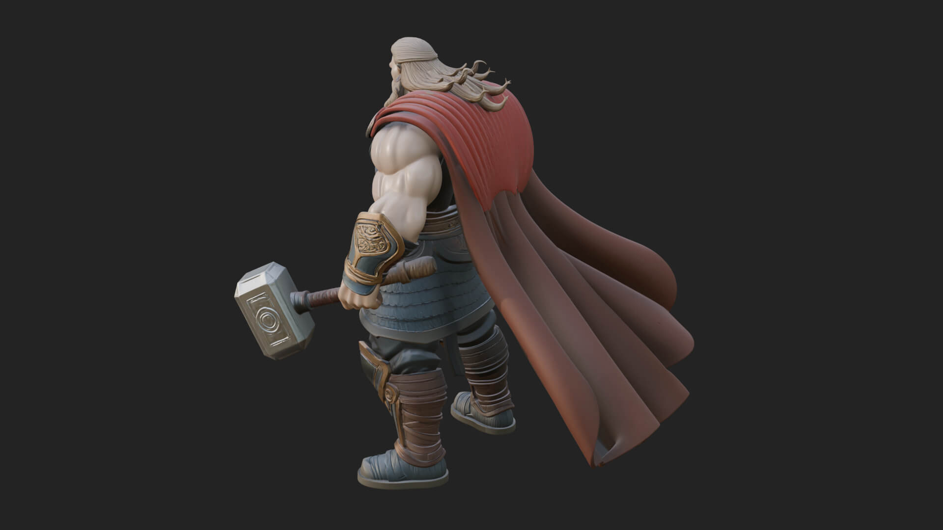 Hammer Thunder God Statue Design 6 3D Print Model 3D Model