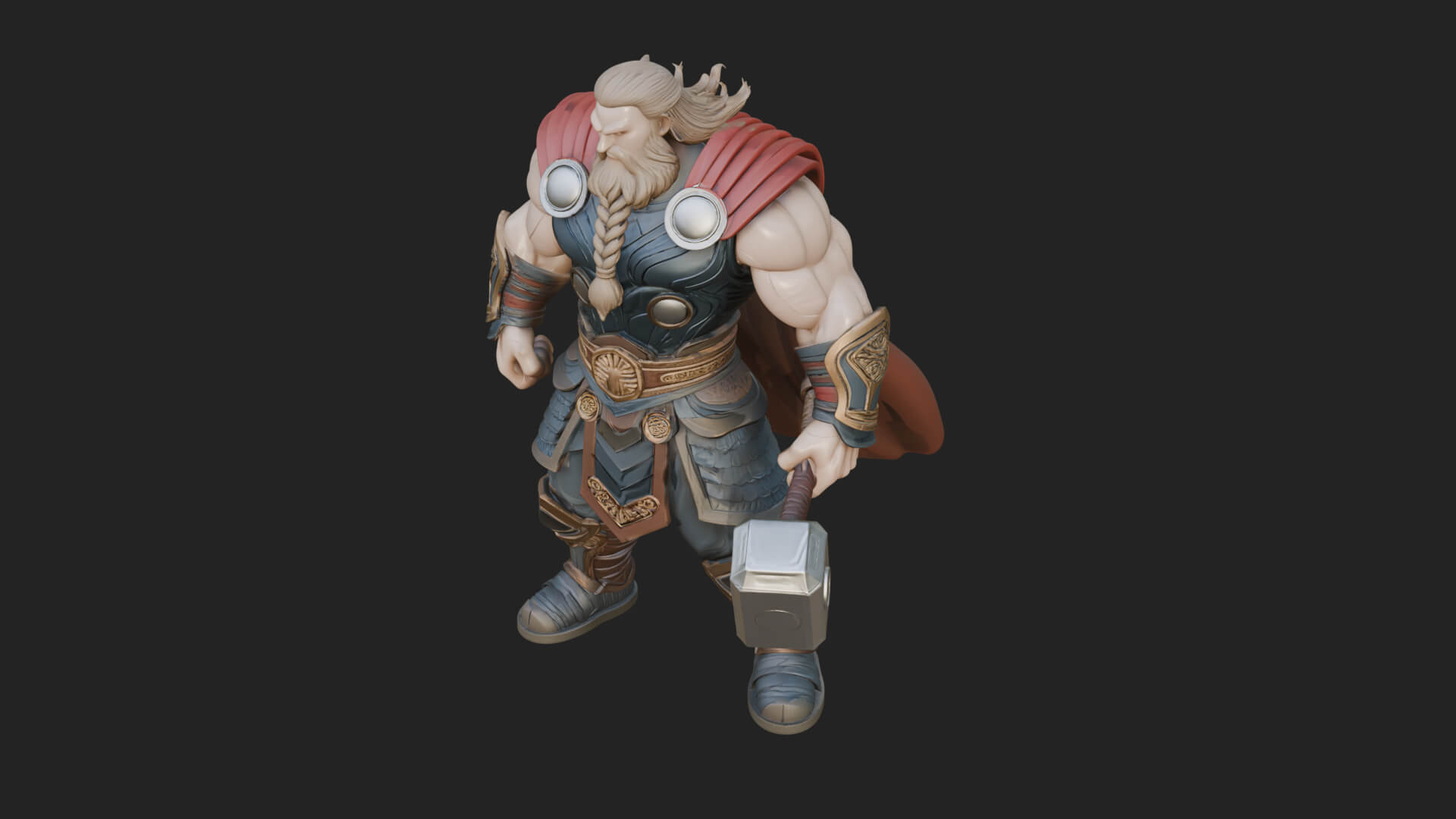 Hammer Thunder God Statue Design 6 3D Print Model 3D Model