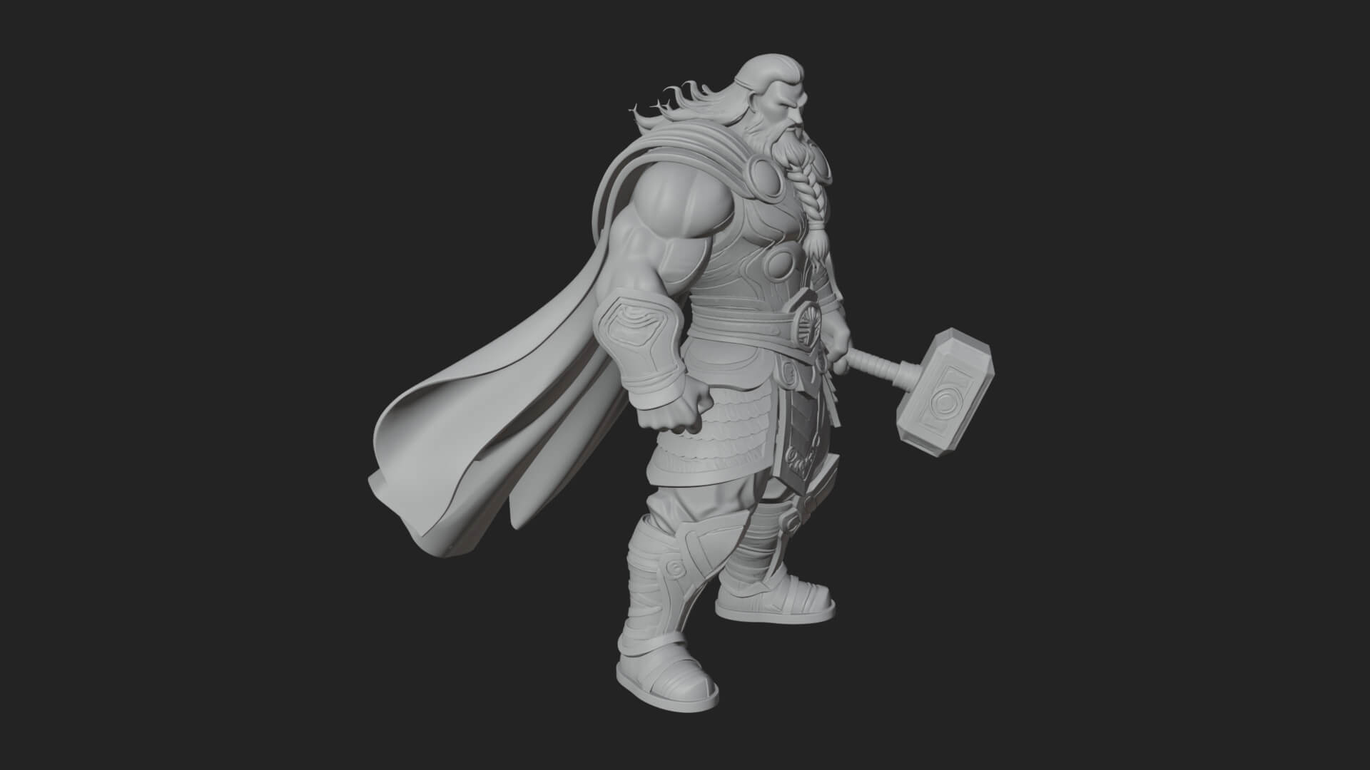 Hammer Thunder God Statue Design 6 3D Print Model 3D Model